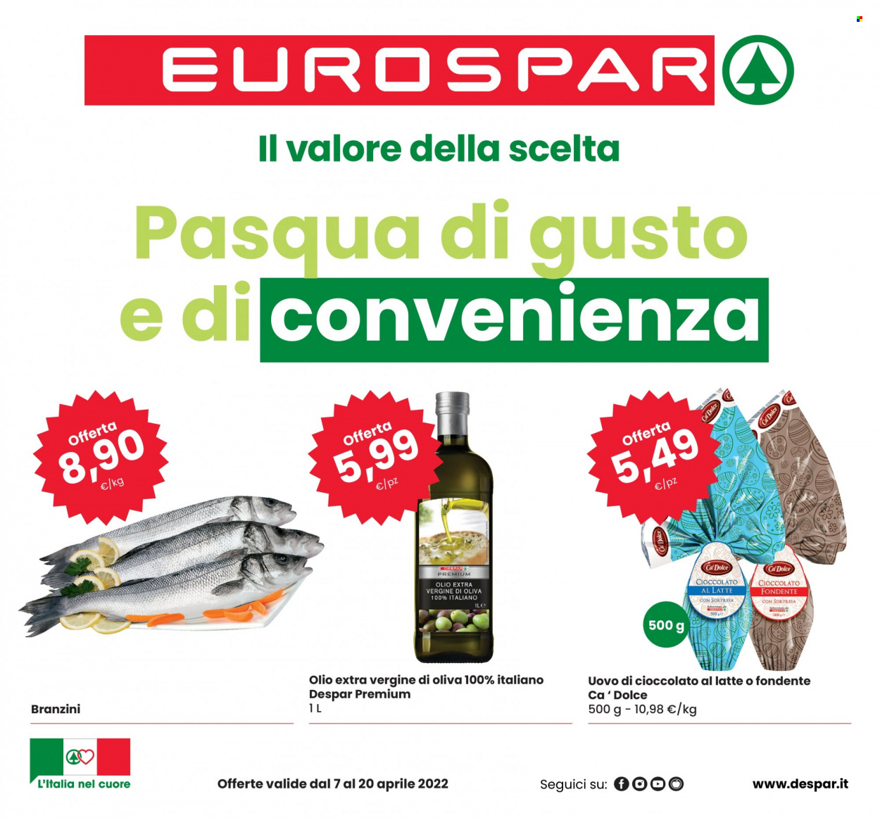 Volantino Eurospar - 7/4/2022 - 20/4/2022. Pagina 1