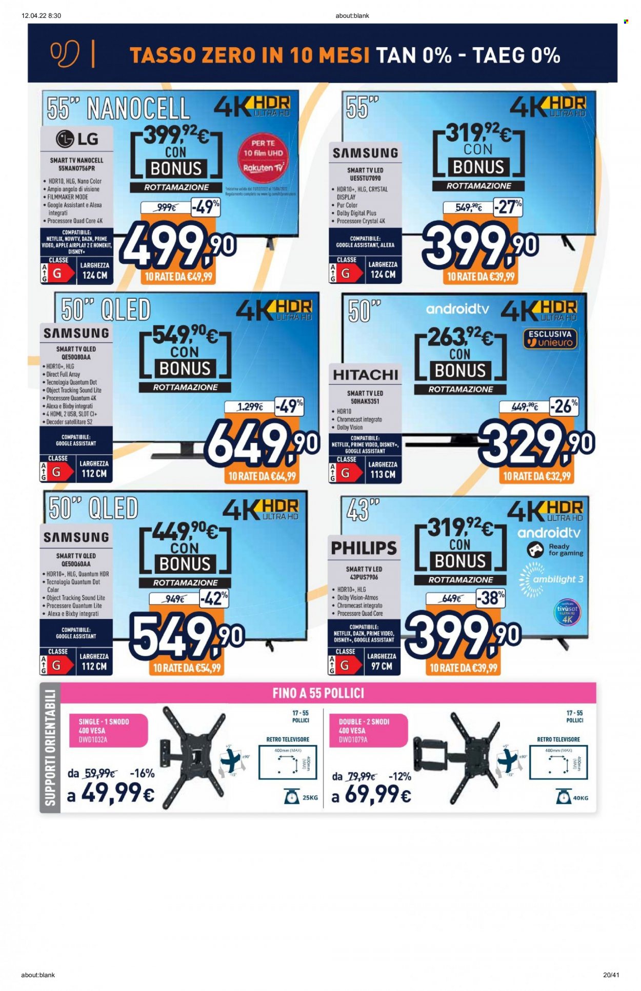 Volantino Unieuro - 11/4/2022 - 24/4/2022. Pagina 20