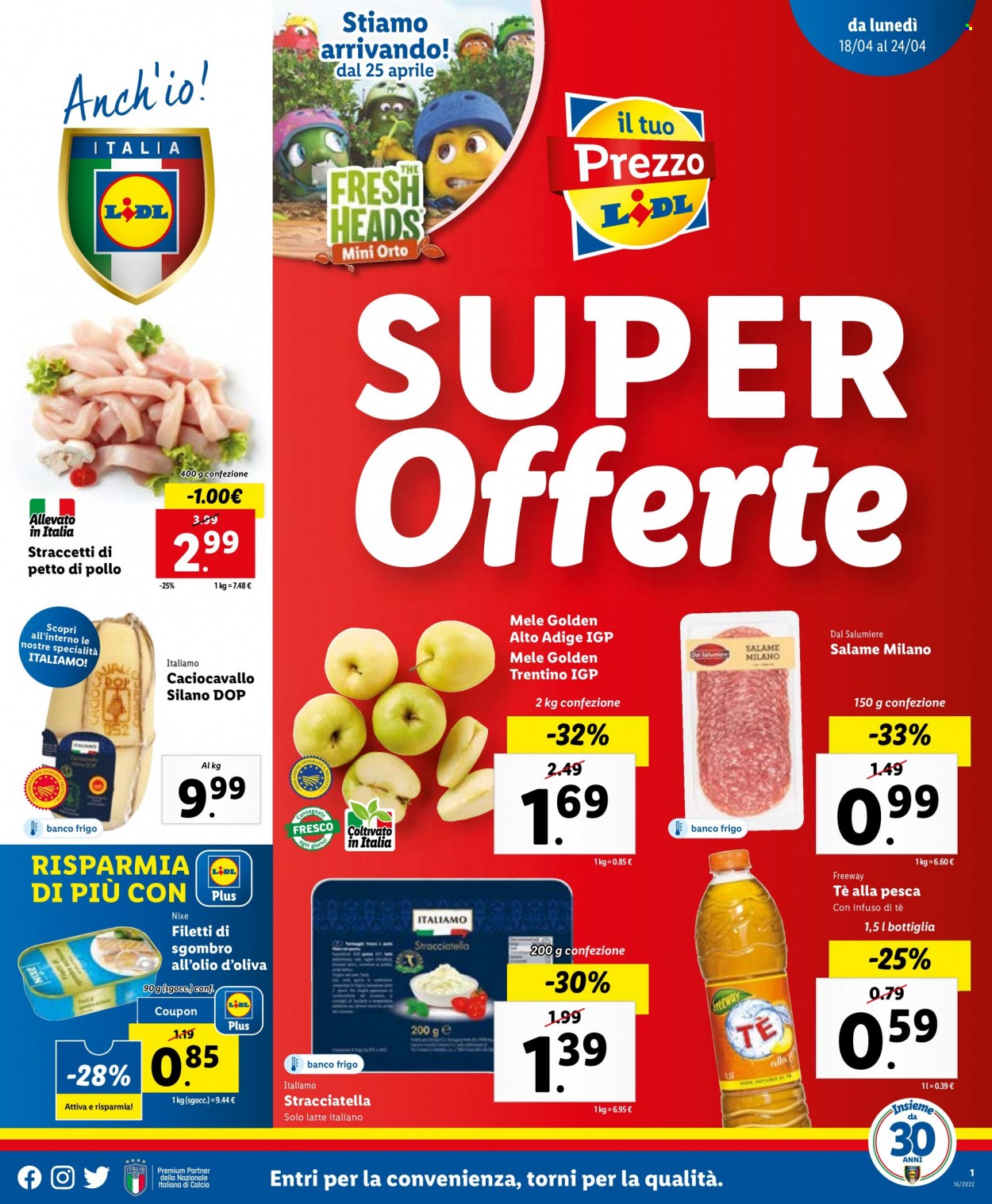Volantino Lidl - 18/4/2022 - 24/4/2022. Pagina 1