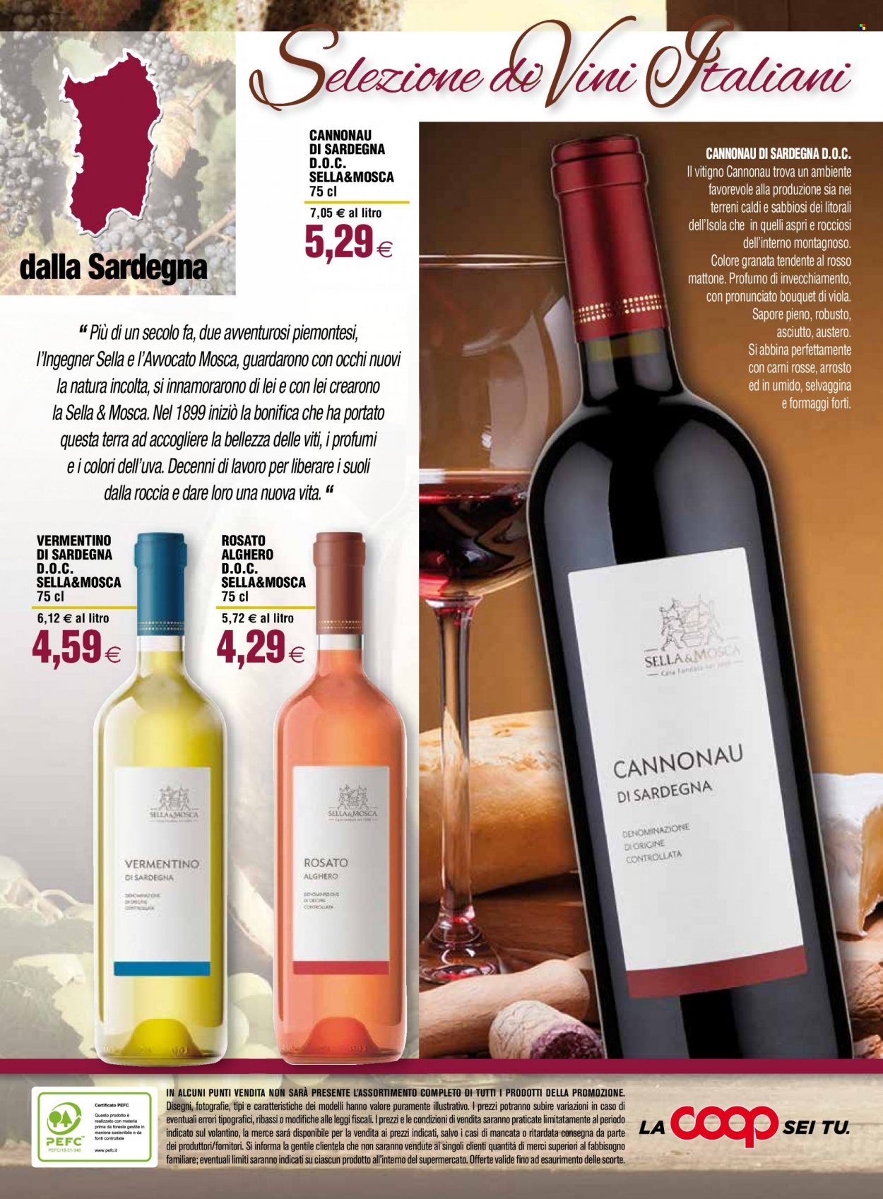 thumbnail - Volantino Coop - 19/4/2022 - 18/5/2022 - Prodotti in offerta - vino bianco, vino rosso, vino, Vermentino, Cannonau, profumo. Pagina 16.