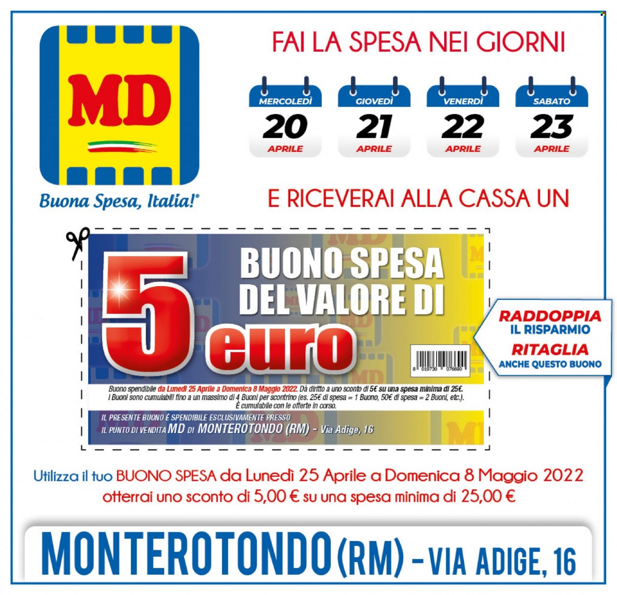 Leták MD Discount - 20.4.2022 - 26.4.2022. Strana 1