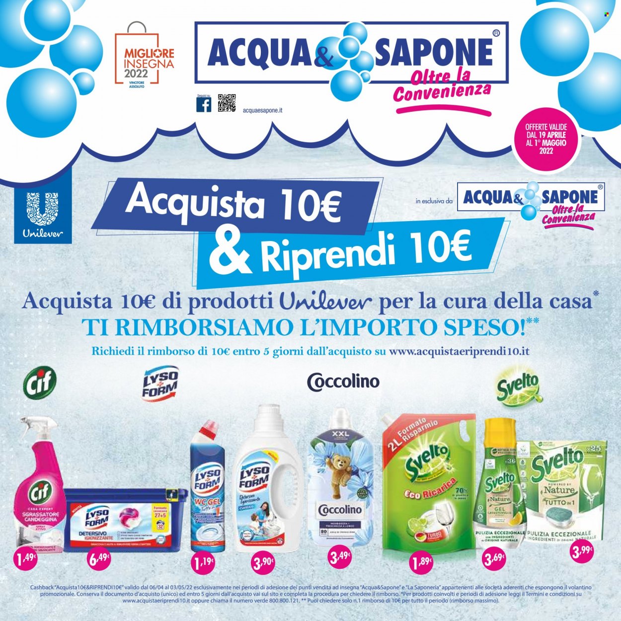Volantino Acqua & Sapone - 19/4/2022 - 1/5/2022. Pagina 1