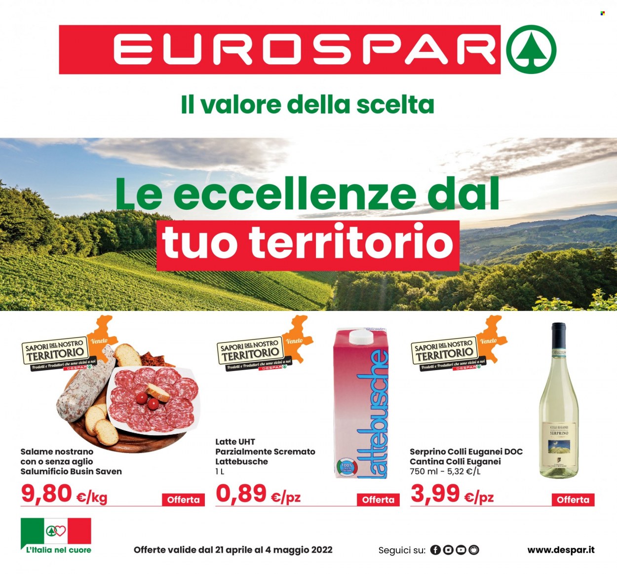Volantino Eurospar - 21/4/2022 - 4/5/2022. Pagina 1
