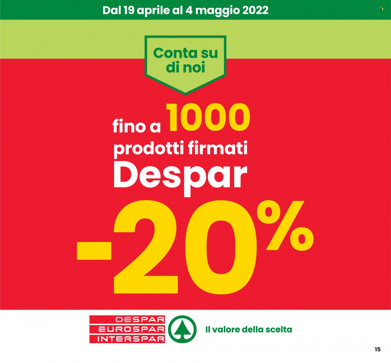Volantino Eurospar - 21/4/2022 - 4/5/2022. Pagina 15