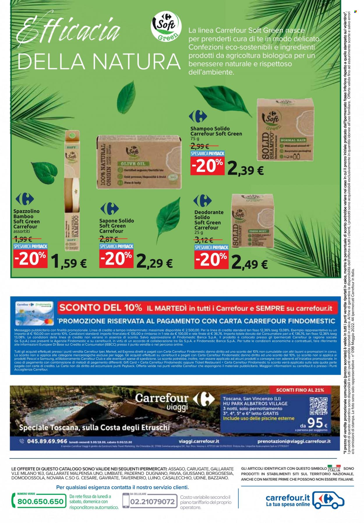 thumbnail - Volantino Carrefour - 3/5/2022 - 22/5/2022 - Prodotti in offerta - Samsung, sapone, saponetta, spazzolino, shampoo, shampoo solido, deodorante. Pagina 26.