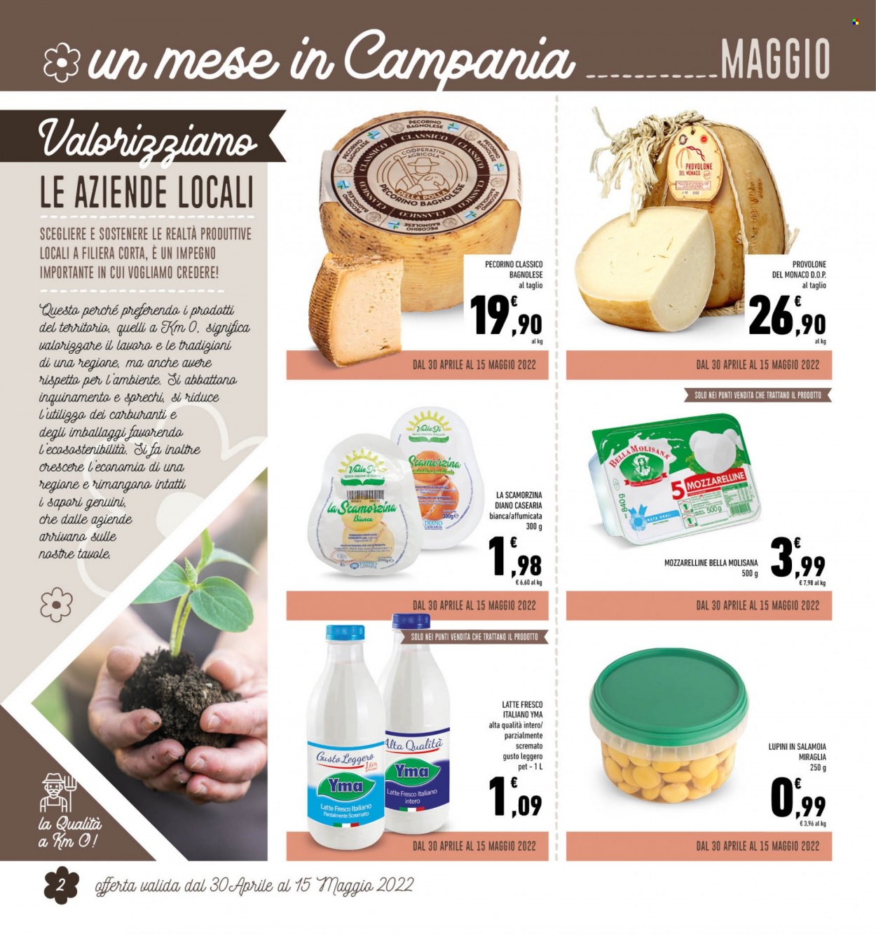 thumbnail - Volantino Conad - 1/5/2022 - 31/5/2022 - Prodotti in offerta - lupini, formaggio, provolone, pecorino, scamorzina, latte. Pagina 2.