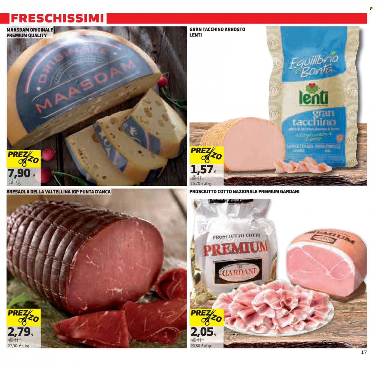 thumbnail - Volantino Coop - 5/5/2022 - 18/5/2022 - Prodotti in offerta - tacchino arrosto, prosciutto, bresaola, prosciutto cotto, formaggio, maasdam. Pagina 17.
