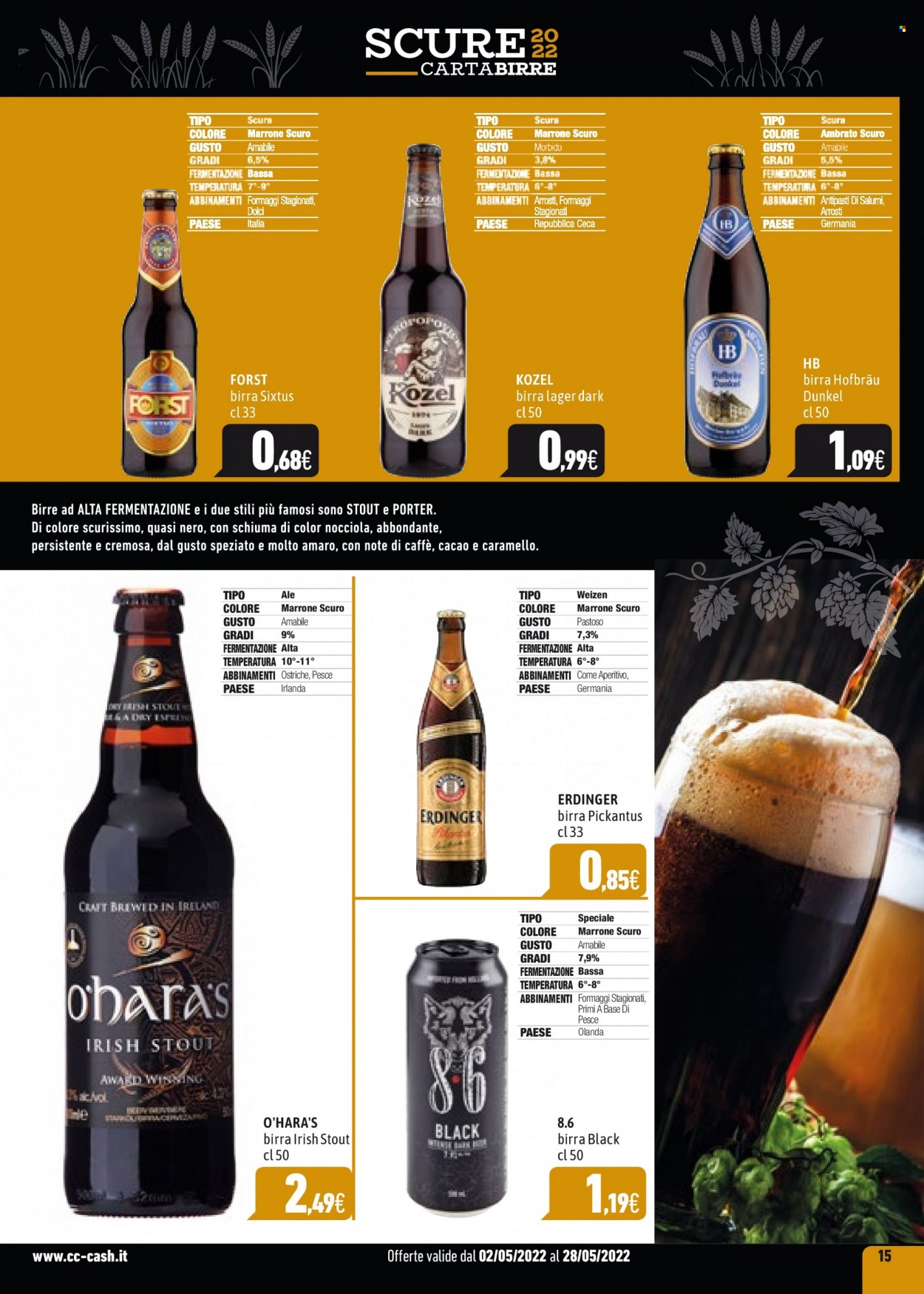 thumbnail - Volantino C+C Cash & Carry - 2/5/2022 - 28/5/2022 - Prodotti in offerta - birra, birra di frumento, birra tipo lager, Kozel, ostriche. Pagina 15.
