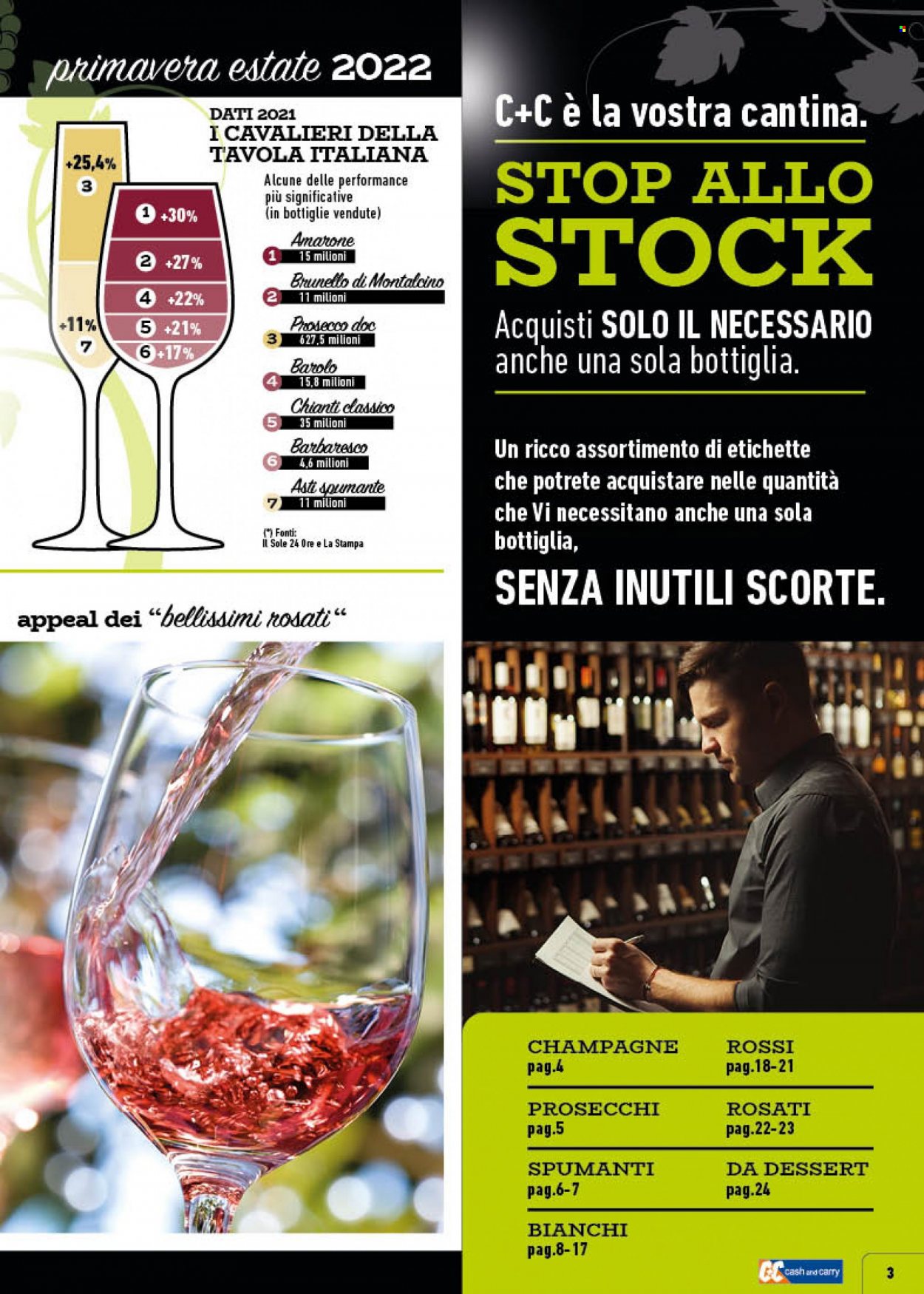 thumbnail - Volantino C+C Cash & Carry - 21/3/2022 - 24/7/2022 - Prodotti in offerta - Barolo, vino rosso, Spumante, Champagne, Prosecco, vino, Brunello di Montalcino. Pagina 3.