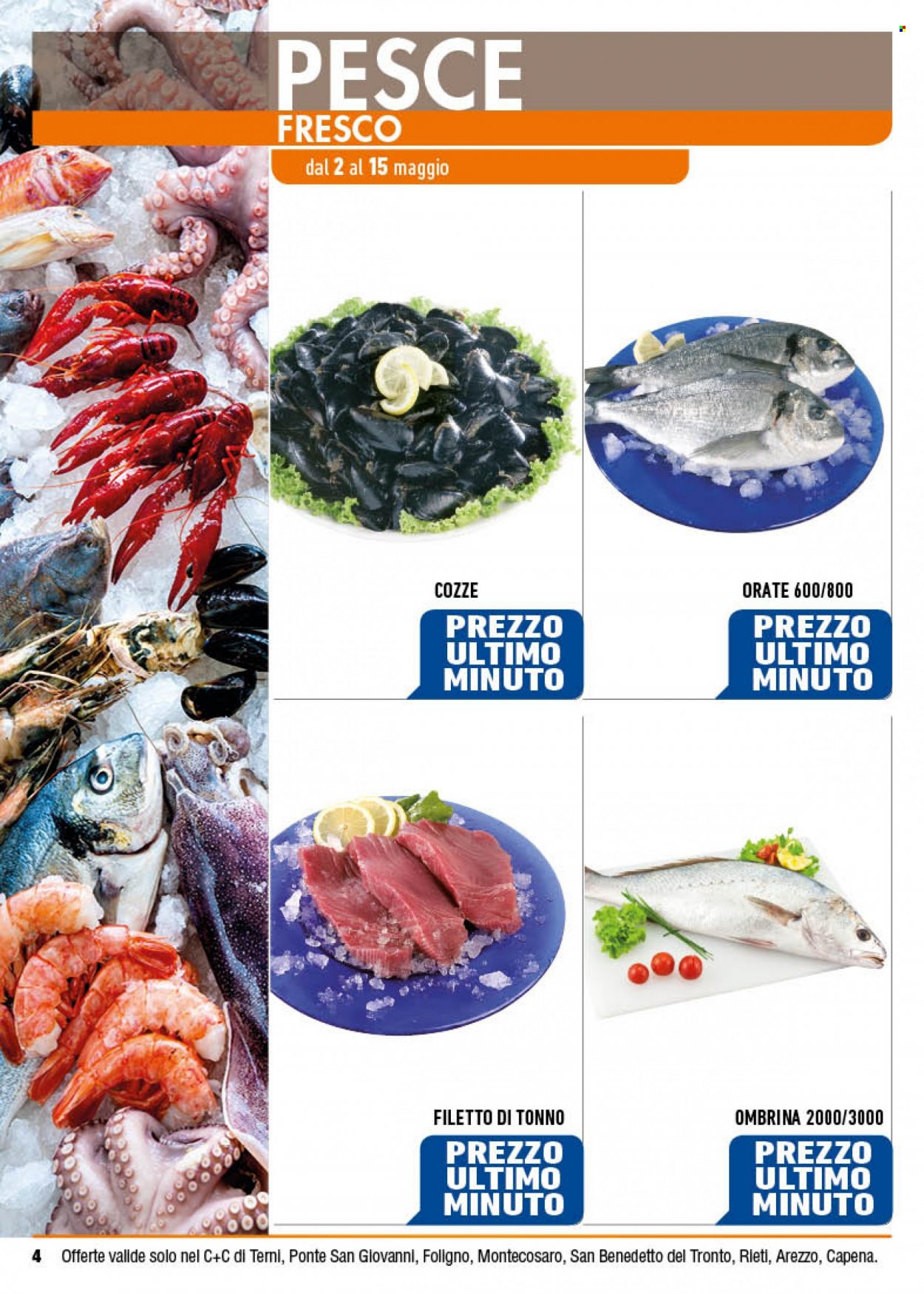 thumbnail - Volantino C+C Cash & Carry - 2/5/2022 - 29/5/2022 - Prodotti in offerta - cozze, pesce, tonno, ombrina. Pagina 4.