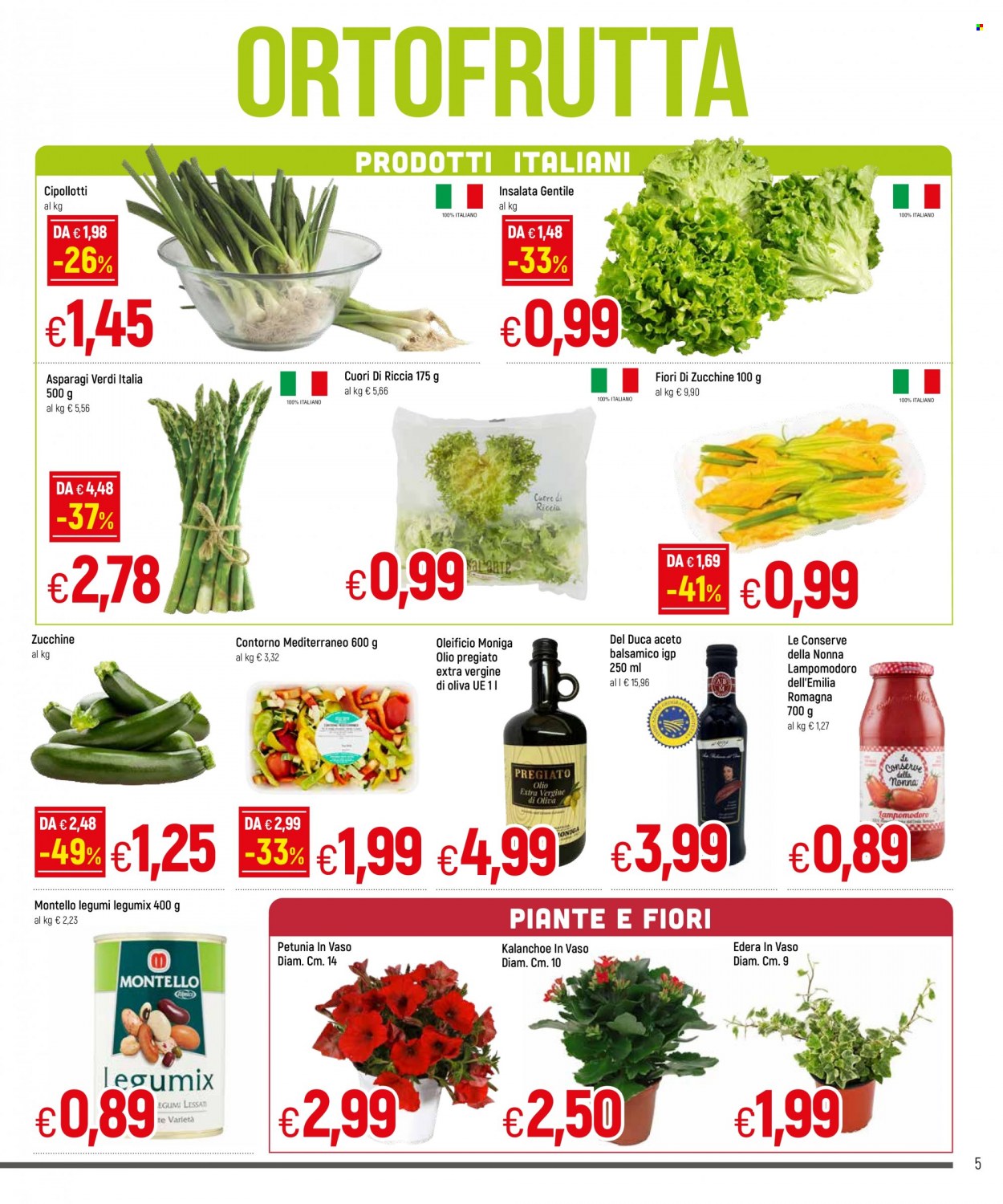 thumbnail - Volantino Famila - 12/5/2022 - 25/5/2022 - Prodotti in offerta - cipollotti, fiori di zucchine, asparagi, Le Conserve della Nonna, olio, aceto. Pagina 5.