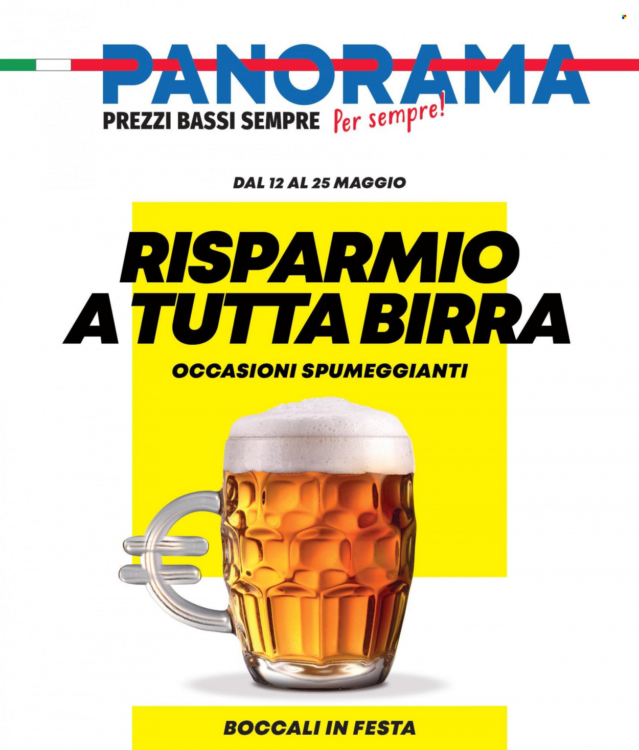 thumbnail - Volantino Panorama - 12/5/2022 - 25/5/2022 - Prodotti in offerta - birra. Pagina 1.
