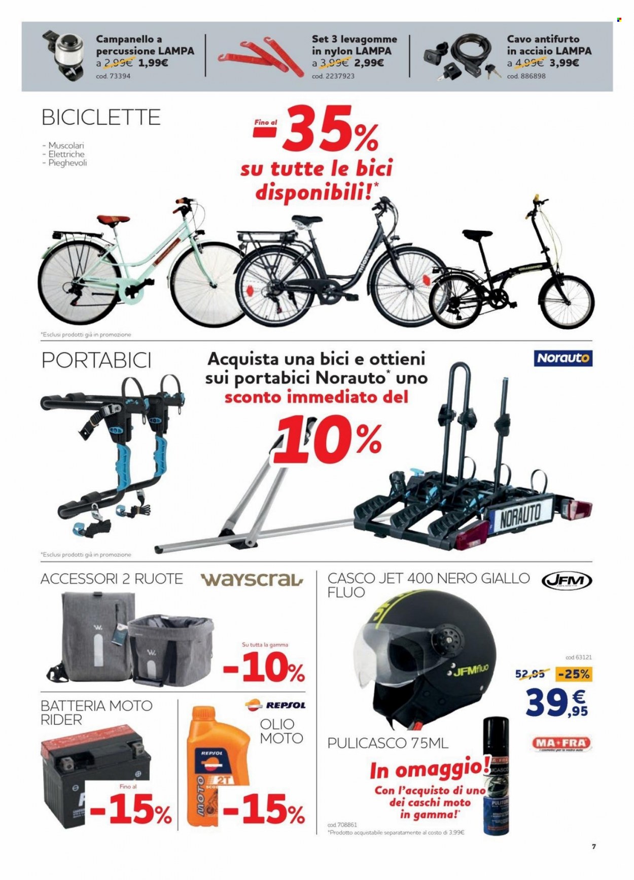 thumbnail - Volantino Norauto - 12/5/2022 - 1/6/2022 - Prodotti in offerta - Wayscral, bicicletta, casco, portabici. Pagina 7.