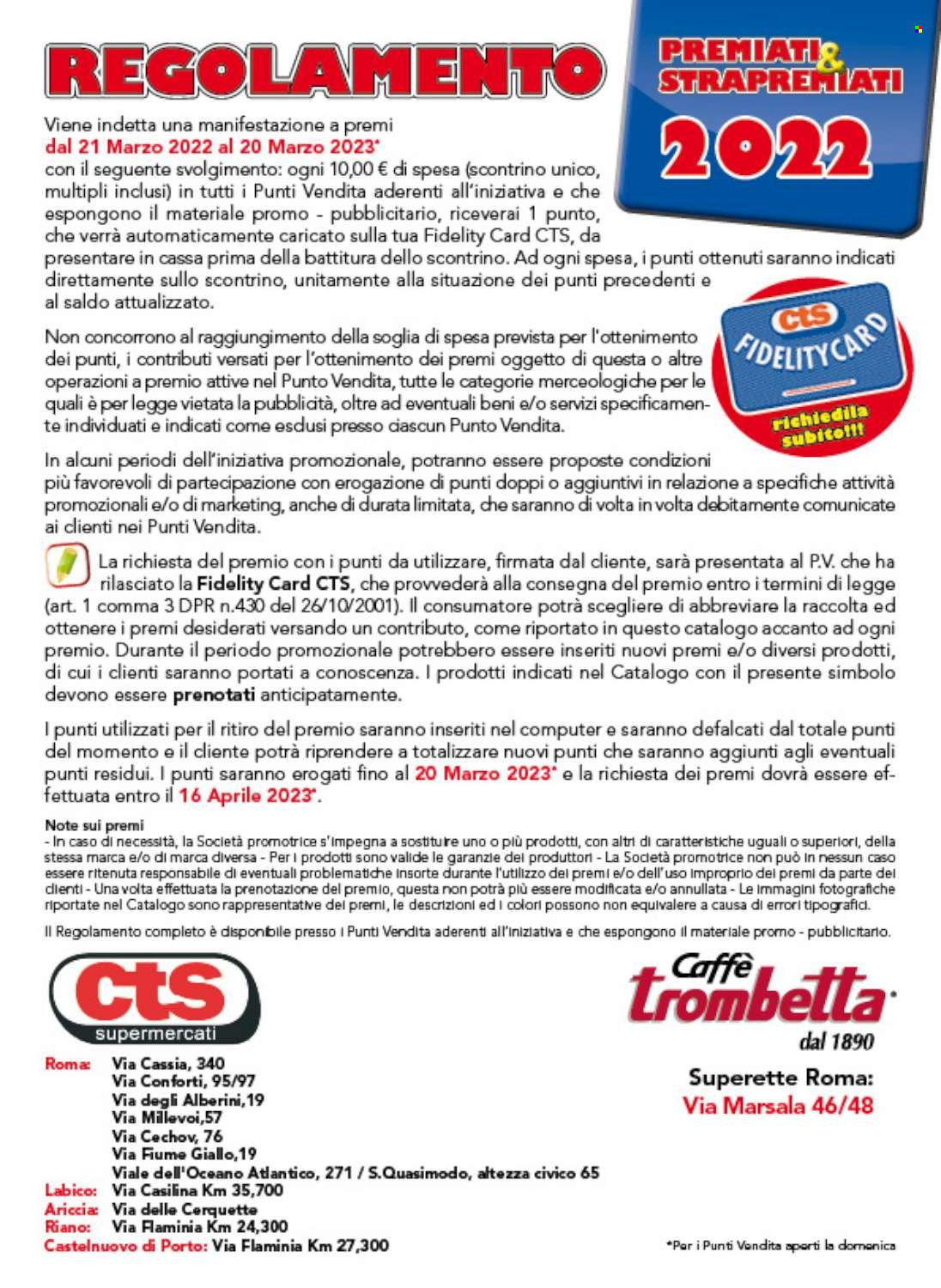thumbnail - Volantino CTS supermercati - 15/5/2022 - 20/3/2023 - Prodotti in offerta - caffè. Pagina 32.