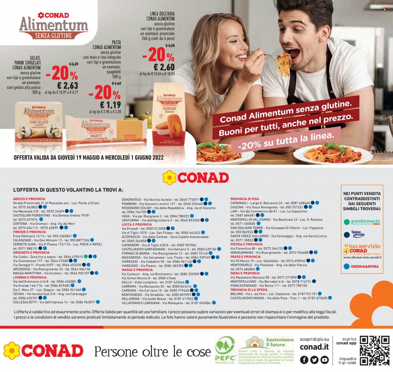 thumbnail - Volantino Conad - 19/5/2022 - 1/6/2022 - Prodotti in offerta - plumcake, gelato, riso, spaghetti, pasta, riso integrale. Pagina 28.