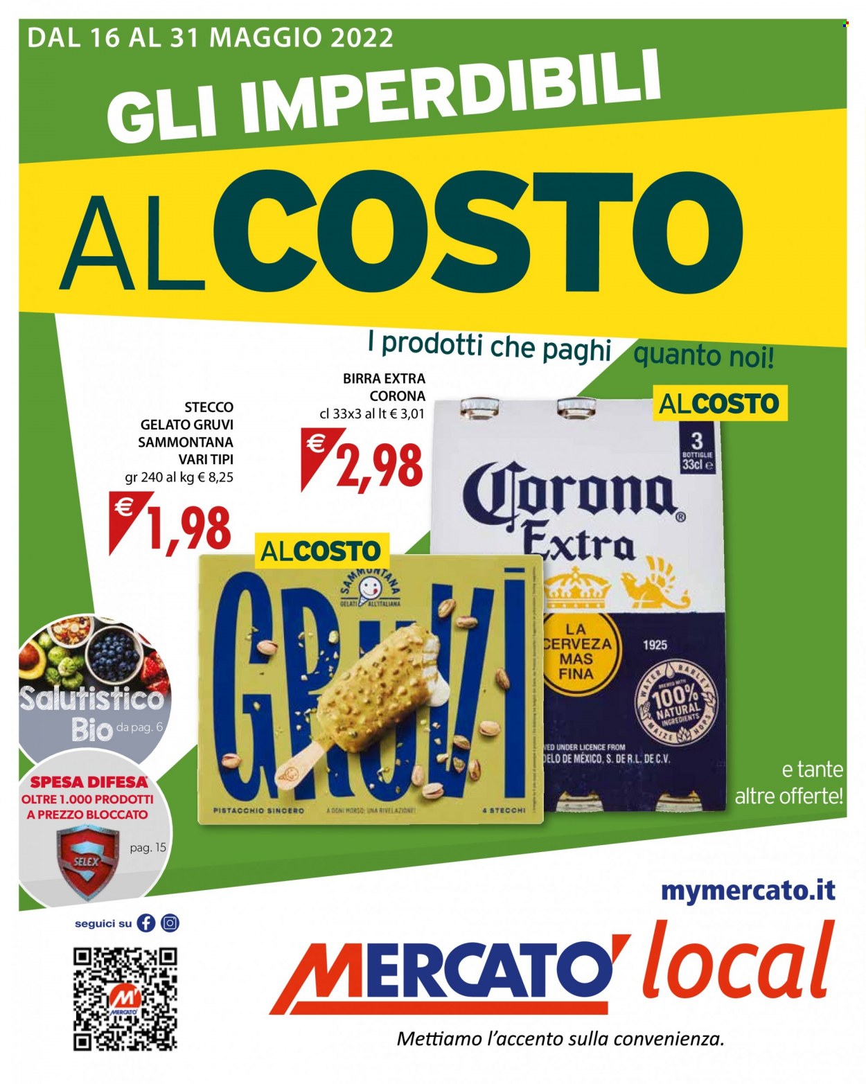 thumbnail - Volantino Mercatò - 16/5/2022 - 31/5/2022 - Prodotti in offerta - birra, gelato, Sammontana, gelato su stecco. Pagina 1.