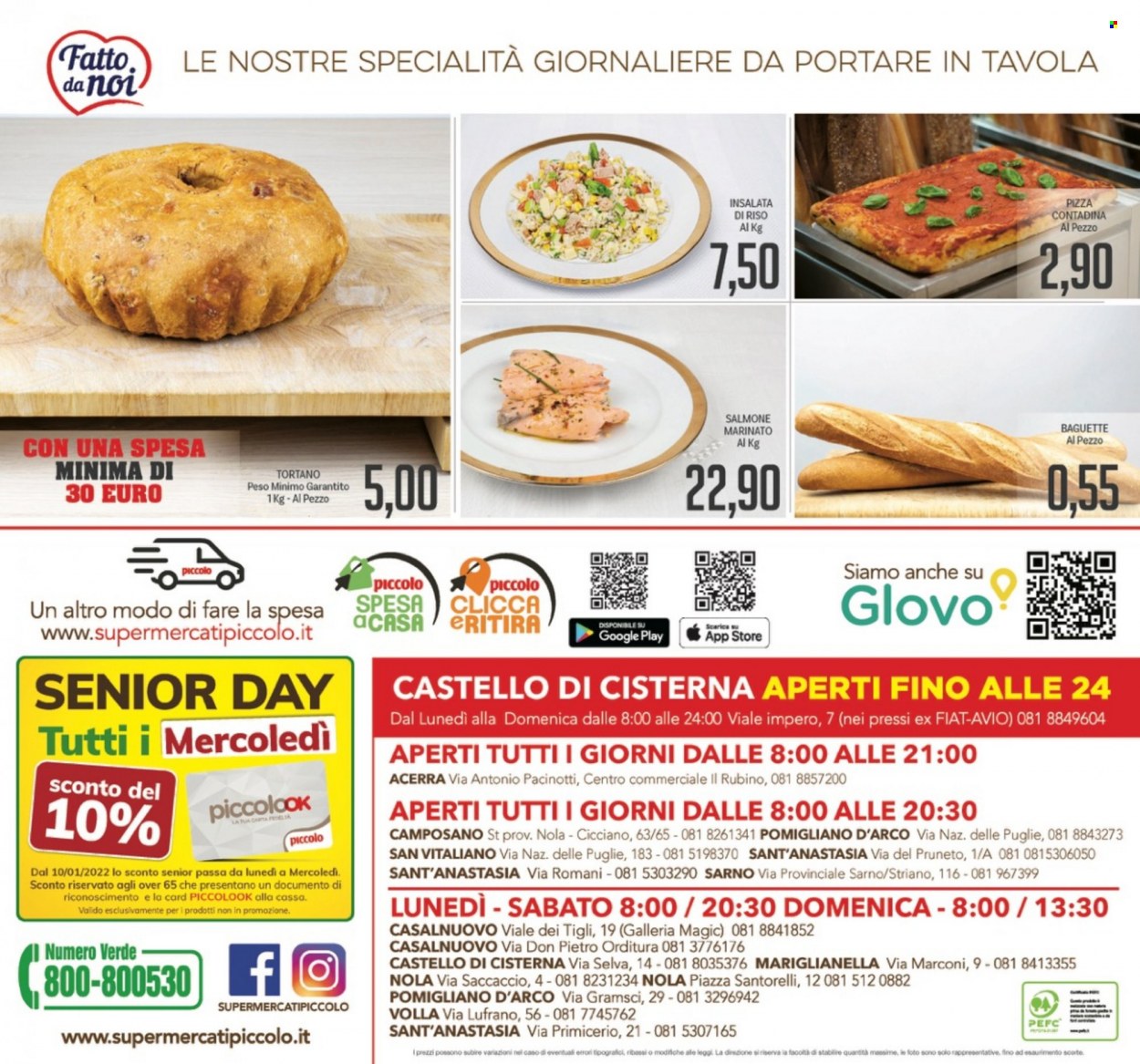 thumbnail - Volantino Piccolo - 16/5/2022 - 29/5/2022 - Prodotti in offerta - baguette, salmone, insalata di riso, salmone marinato, pizza. Pagina 20.