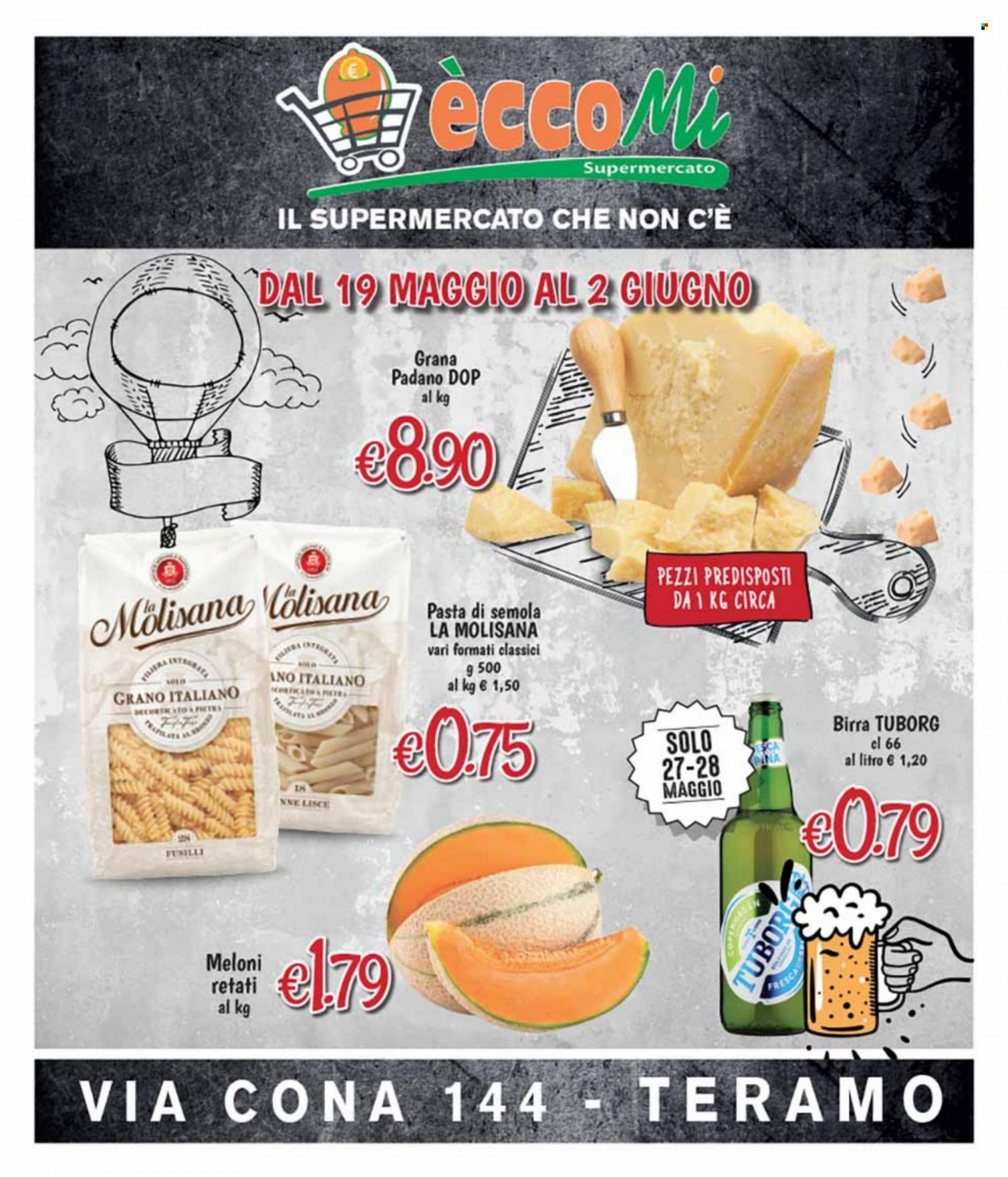 thumbnail - Volantino COAL - 19/5/2022 - 2/6/2022 - Prodotti in offerta - birra, Tuborg, formaggio, Grana Padano, pasta. Pagina 1.