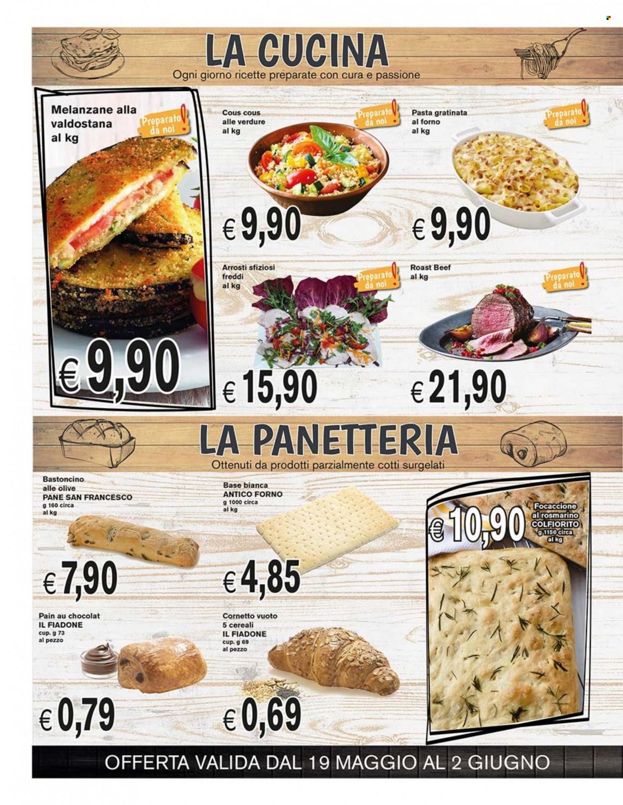 thumbnail - Volantino COAL - 19/5/2022 - 2/6/2022 - Prodotti in offerta - pane, croissant, Cornetto, roastbeef, cous cous, cereali, pasta. Pagina 6.