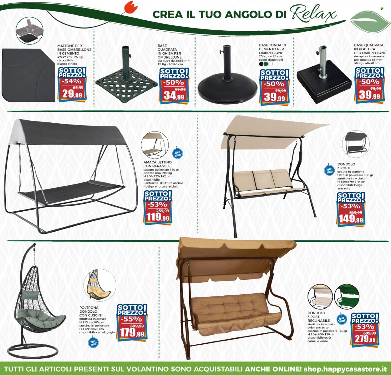 thumbnail - Volantino Happy Casa Store - 18/5/2022 - 5/6/2022 - Prodotti in offerta - poltrona, cuscino, lettino, amaca, dondolo. Pagina 16.
