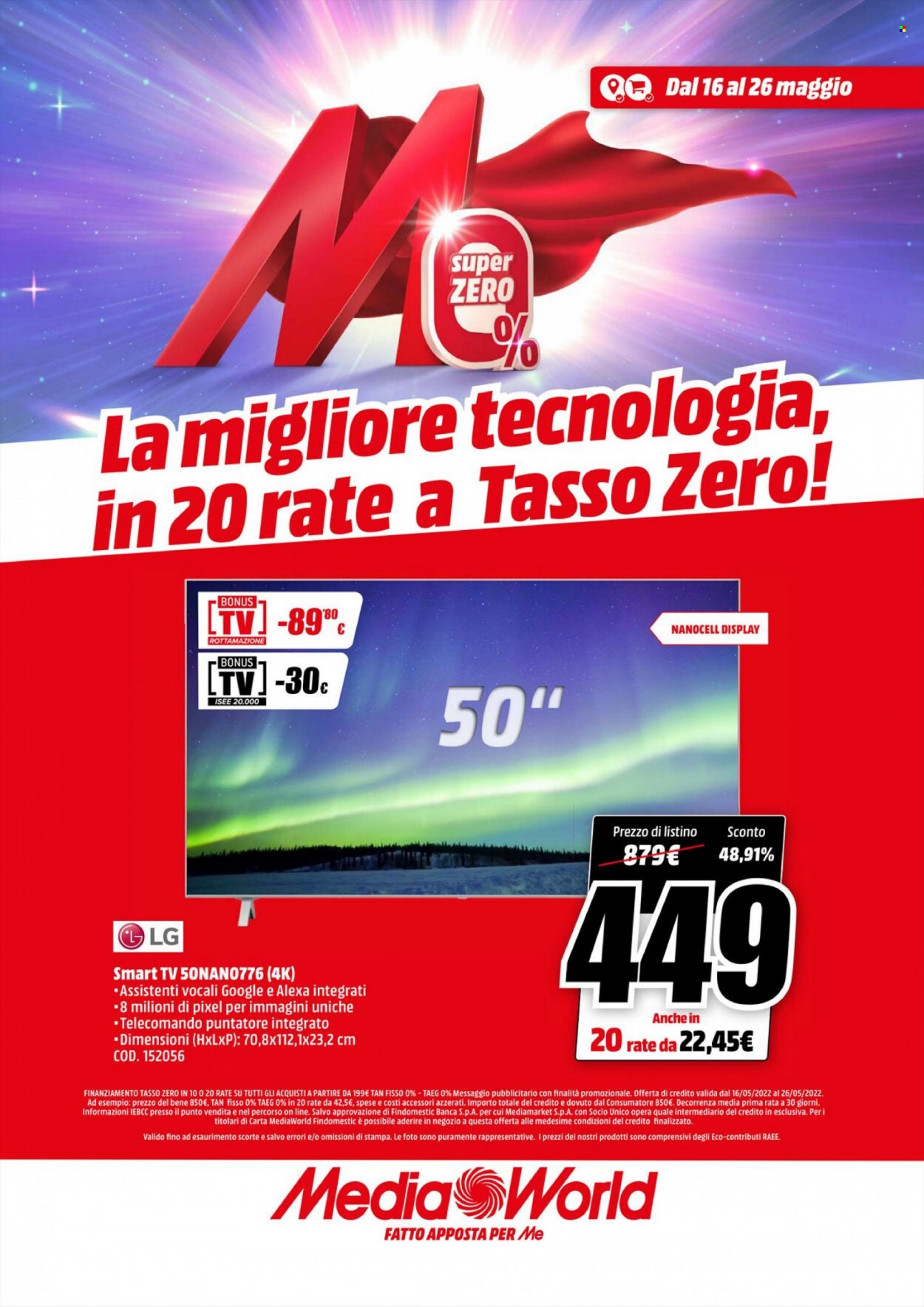 Volantino MediaWorld - 16/5/2022 - 26/5/2022. Pagina 1