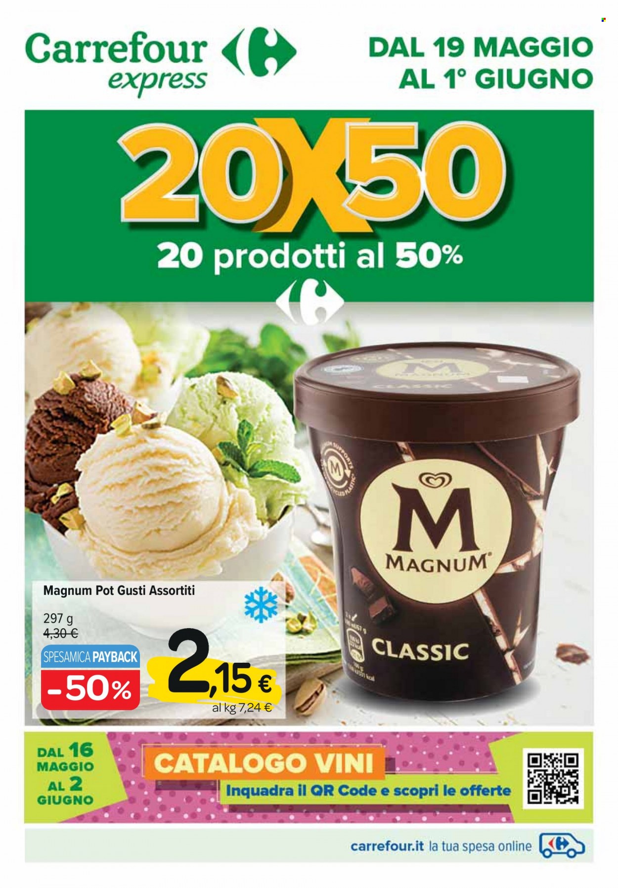 thumbnail - Volantino Carrefour - 19/5/2022 - 1/6/2022 - Prodotti in offerta - gelato, Magnum. Pagina 1.