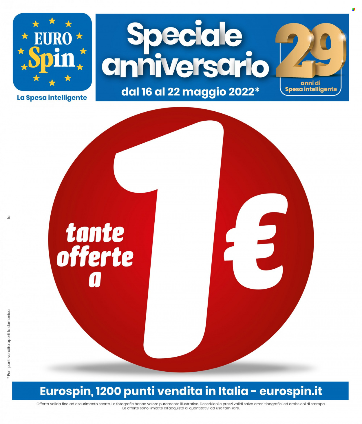 Volantino EuroSpin - 16/5/2022 - 22/5/2022. Pagina 1