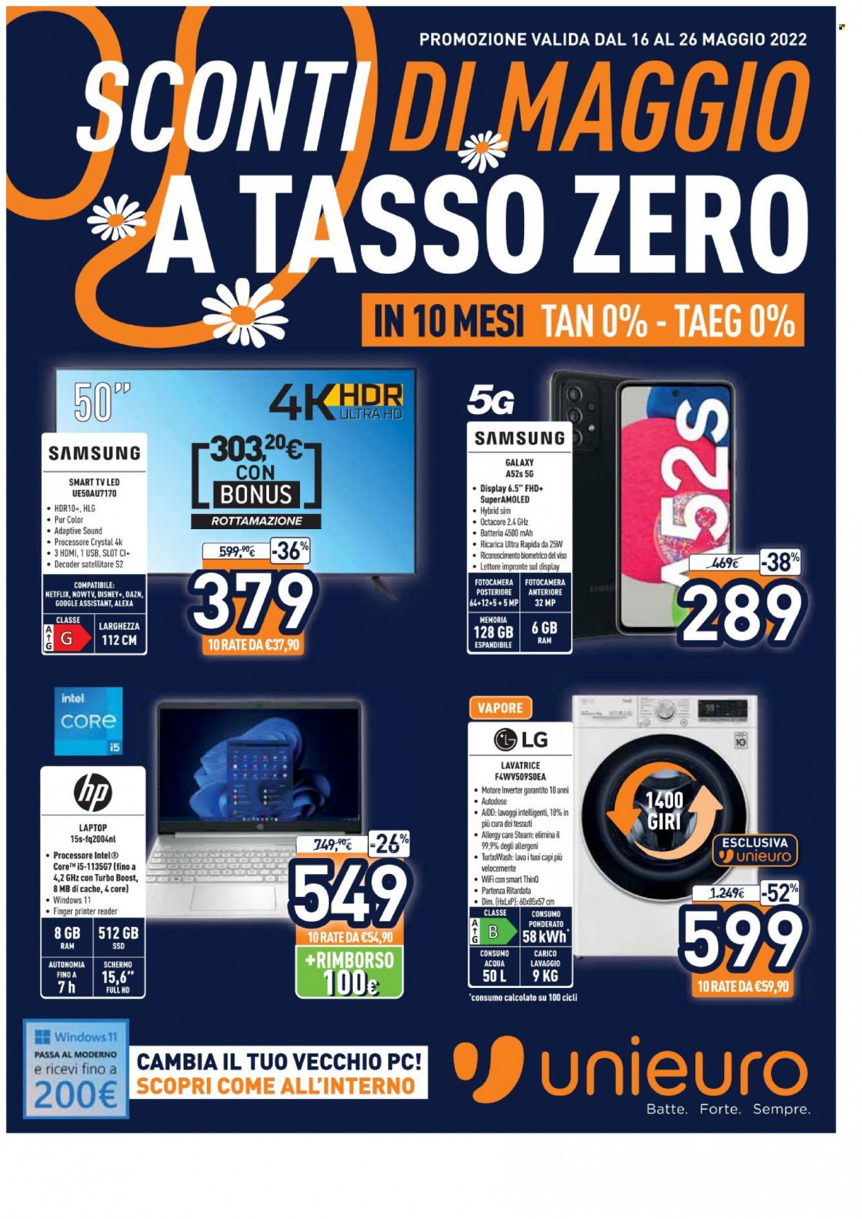 Volantino Unieuro - 16/5/2022 - 26/5/2022. Pagina 1