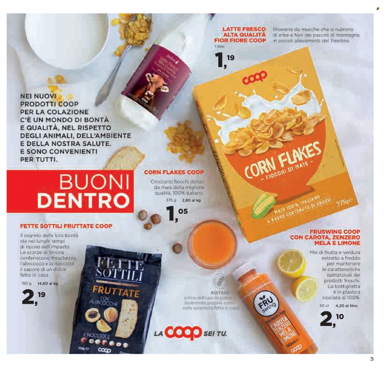thumbnail - Volantino Coop - 19/5/2022 - 1/6/2022 - Prodotti in offerta - latte, corn flakes, zenzero. Pagina 3.