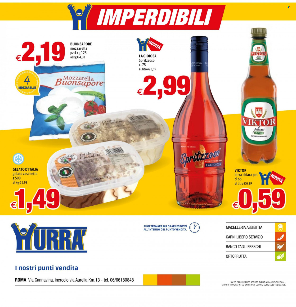 thumbnail - Volantino Hurrà Discount - 19/5/2022 - 1/6/2022 - Prodotti in offerta - birra, formaggio, mozzarella, gelato, aperitivo. Pagina 16.
