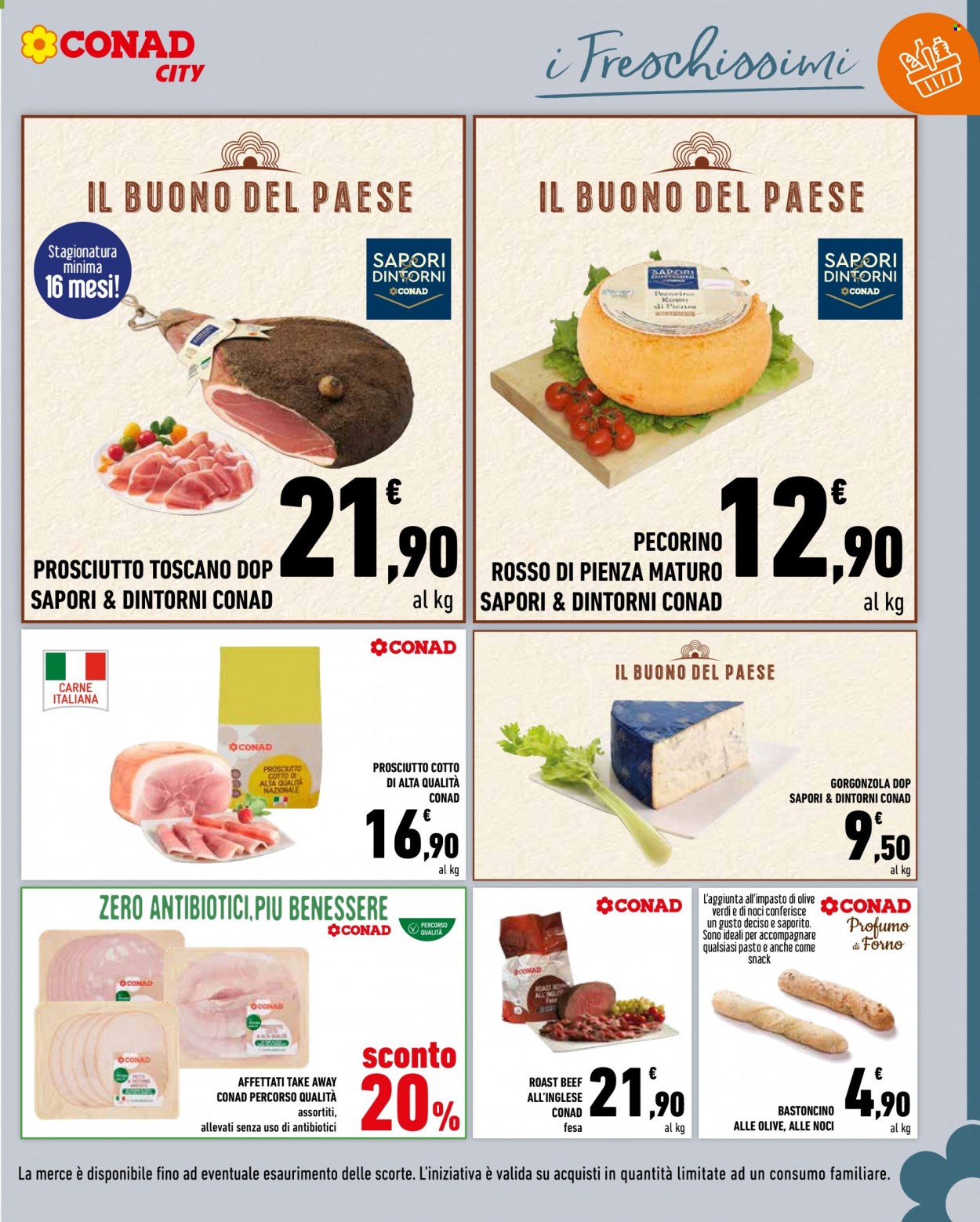 thumbnail - Volantino Conad - 20/5/2022 - 26/5/2022 - Prodotti in offerta - roastbeef, prosciutto, prosciutto cotto, formaggio, pecorino, gorgonzola, profumo. Pagina 5.