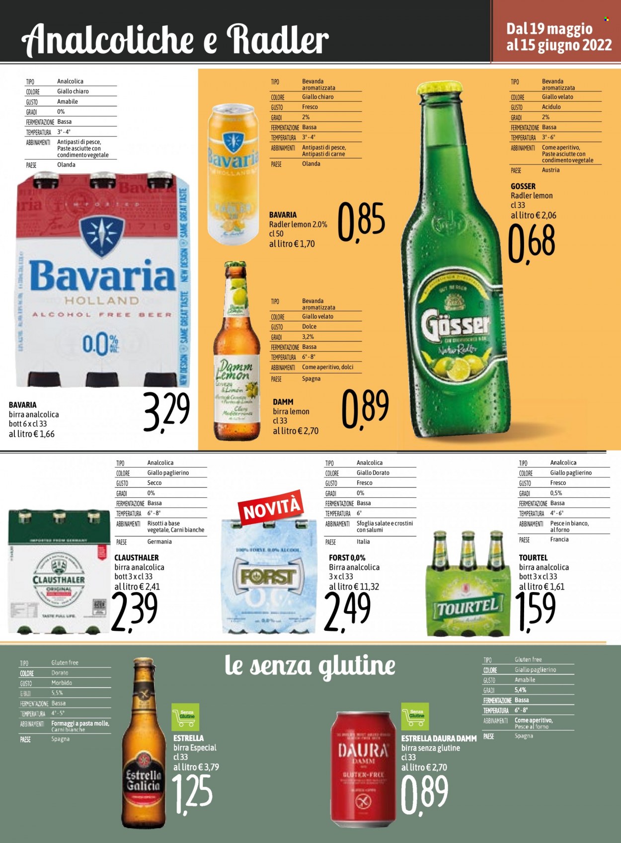 thumbnail - Volantino Emisfero - 19/5/2022 - 15/6/2022 - Prodotti in offerta - Bavaria, birra, Tourtel, birra analcolica, crostini. Pagina 11.