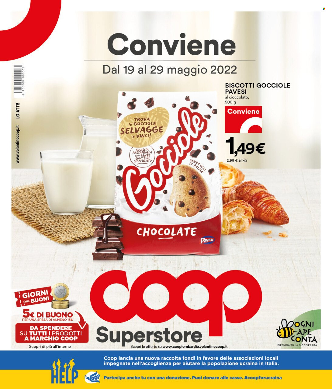 thumbnail - Volantino Coop - 19/5/2022 - 29/5/2022 - Prodotti in offerta - biscotti, Pavesi. Pagina 1.