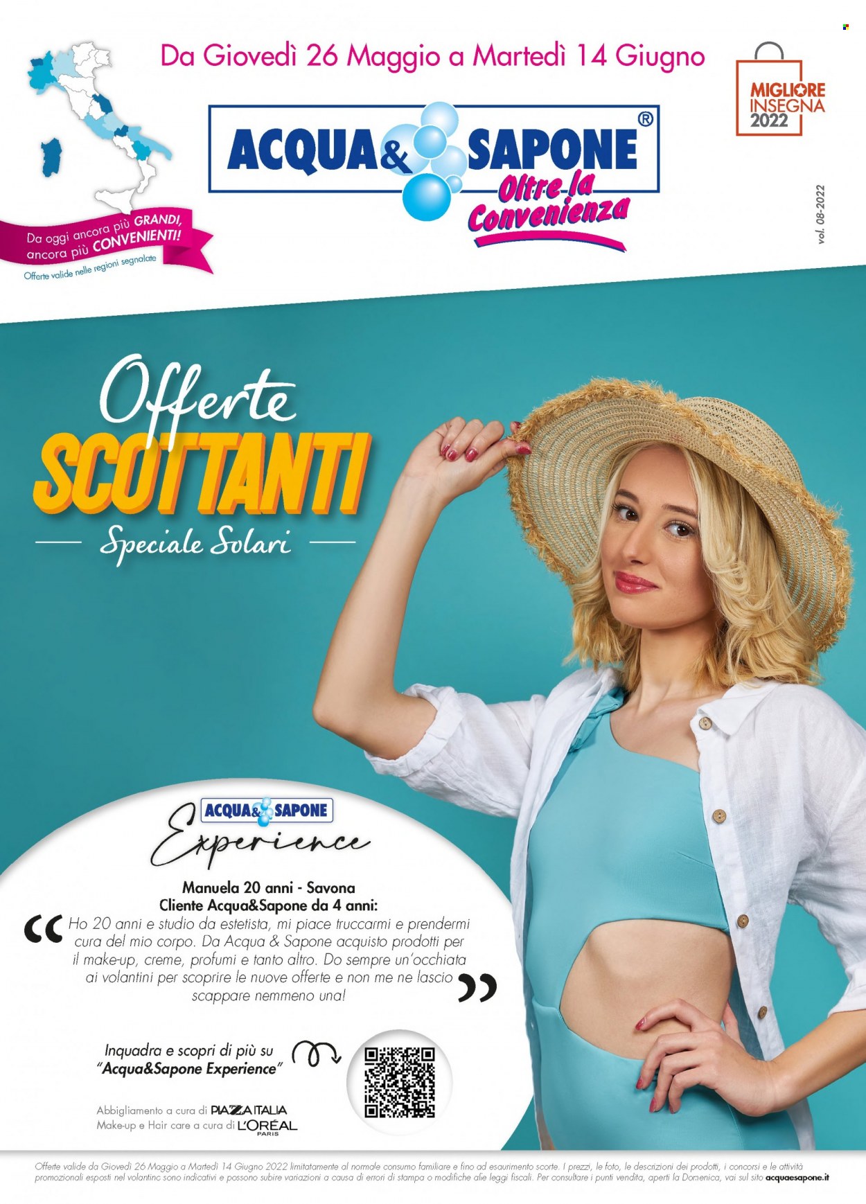 thumbnail - Volantino Acqua & Sapone - 26/5/2022 - 14/6/2022 - Prodotti in offerta - L’Oréal, sapone, profumo. Pagina 1.