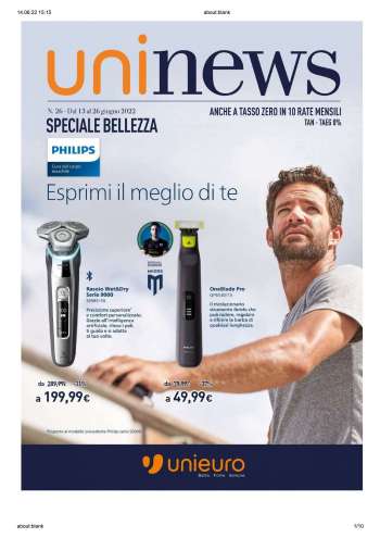 Volantino Unieuro - 13/6/2022 - 26/6/2022.