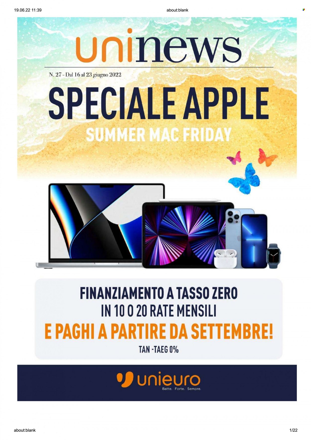 Volantino Unieuro - 16/6/2022 - 23/6/2022. Pagina 1