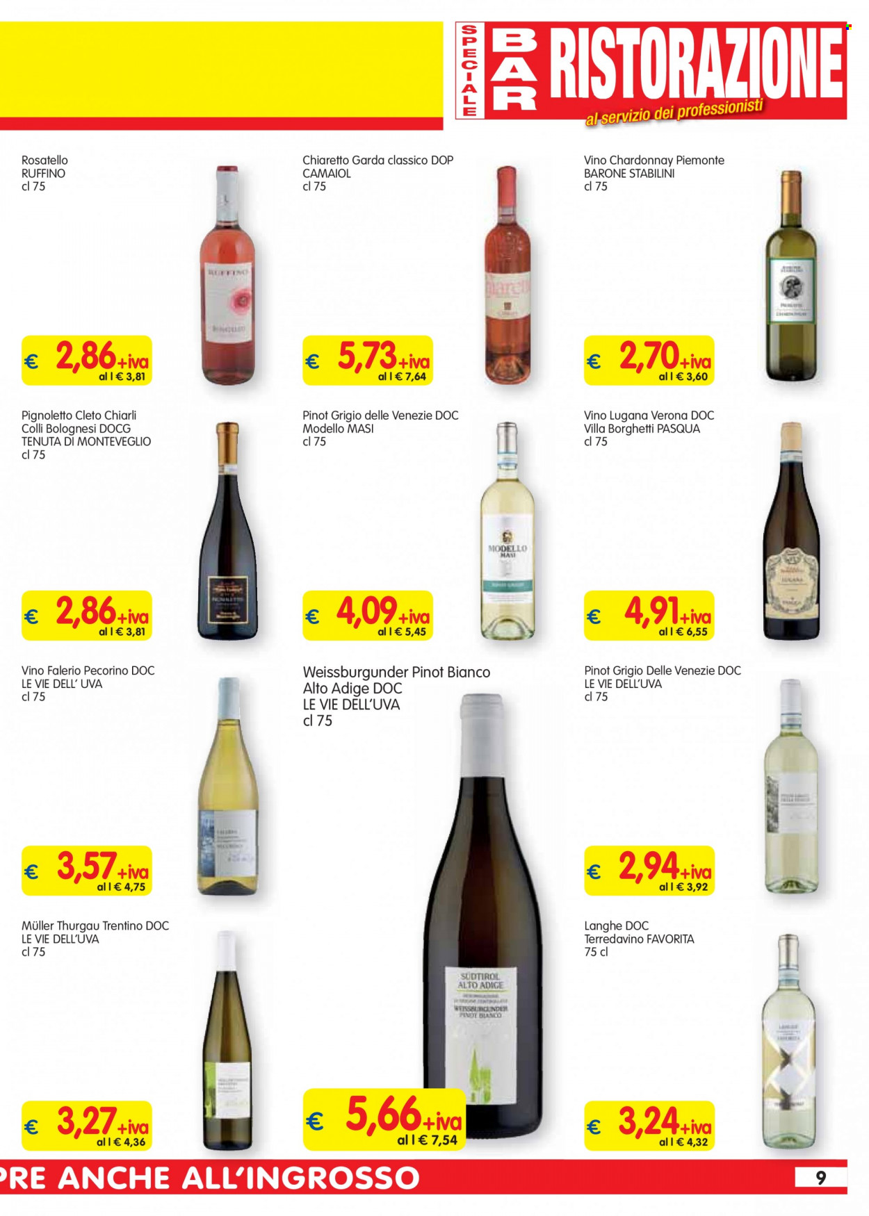 thumbnail - Volantino Famila - 23/6/2022 - 6/7/2022 - Prodotti in offerta - vino bianco, Chardonnay, Müller-Thurgau, vino, Pinot Bianco, Pinot Grigio, Pignoletto, Lugana. Pagina 9.