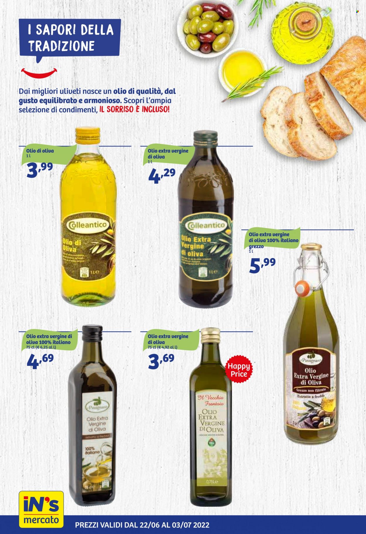 thumbnail - Volantino iN's Mercato - 22/6/2022 - 3/7/2022 - Prodotti in offerta - olio, olio extra vergine di oliva, olio di oliva. Pagina 12.