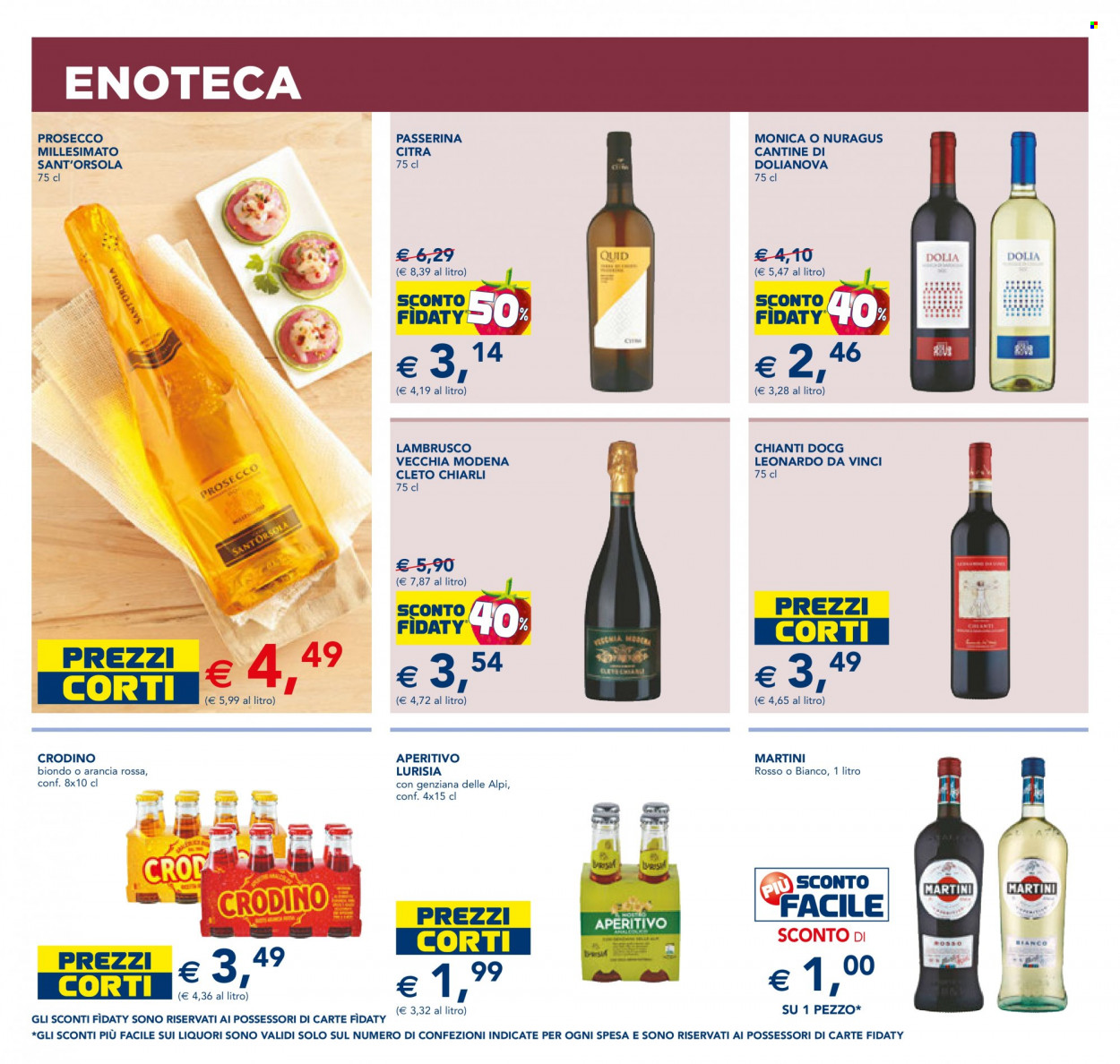 thumbnail - Volantino Esselunga - 23/6/2022 - 6/7/2022 - Prodotti in offerta - Martini, Crodino, vino rosso, Chianti, Prosecco, Lambrusco, vino, aperitivo. Pagina 12.