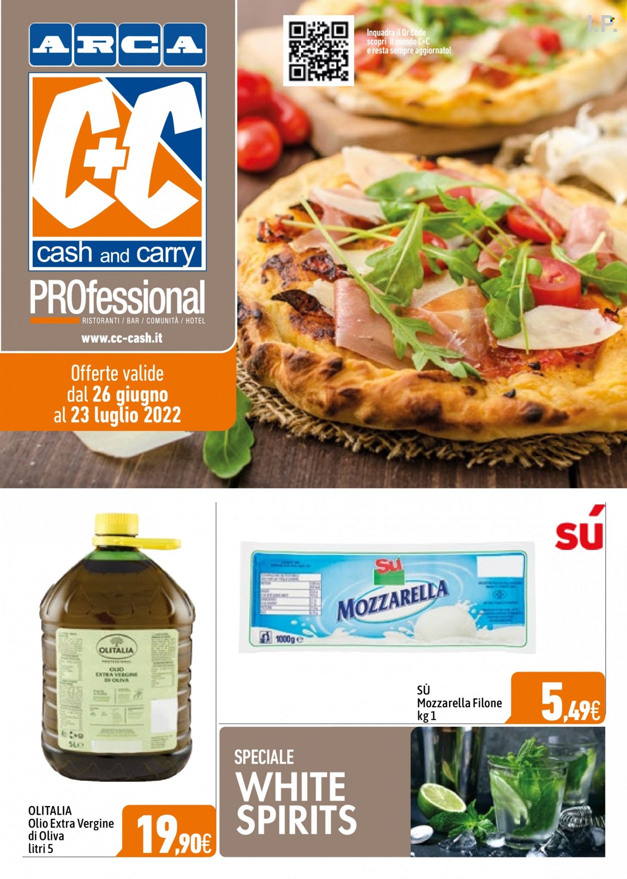 thumbnail - Volantino C+C Cash & Carry - 26/6/2022 - 23/7/2022 - Prodotti in offerta - formaggio, mozzarella, olio, olio extra vergine di oliva. Pagina 1.