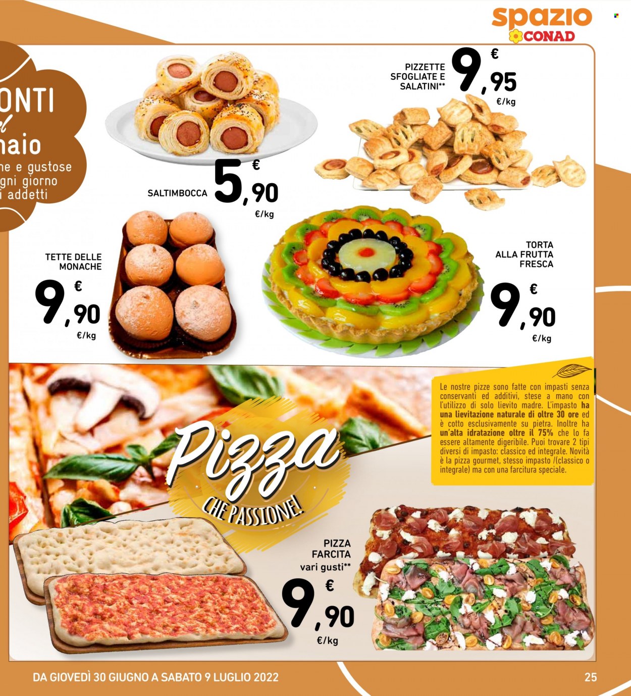 thumbnail - Volantino Conad - 30/6/2022 - 9/7/2022 - Prodotti in offerta - saltimbocca, torta, lievito, pizza, lievito madre. Pagina 25.