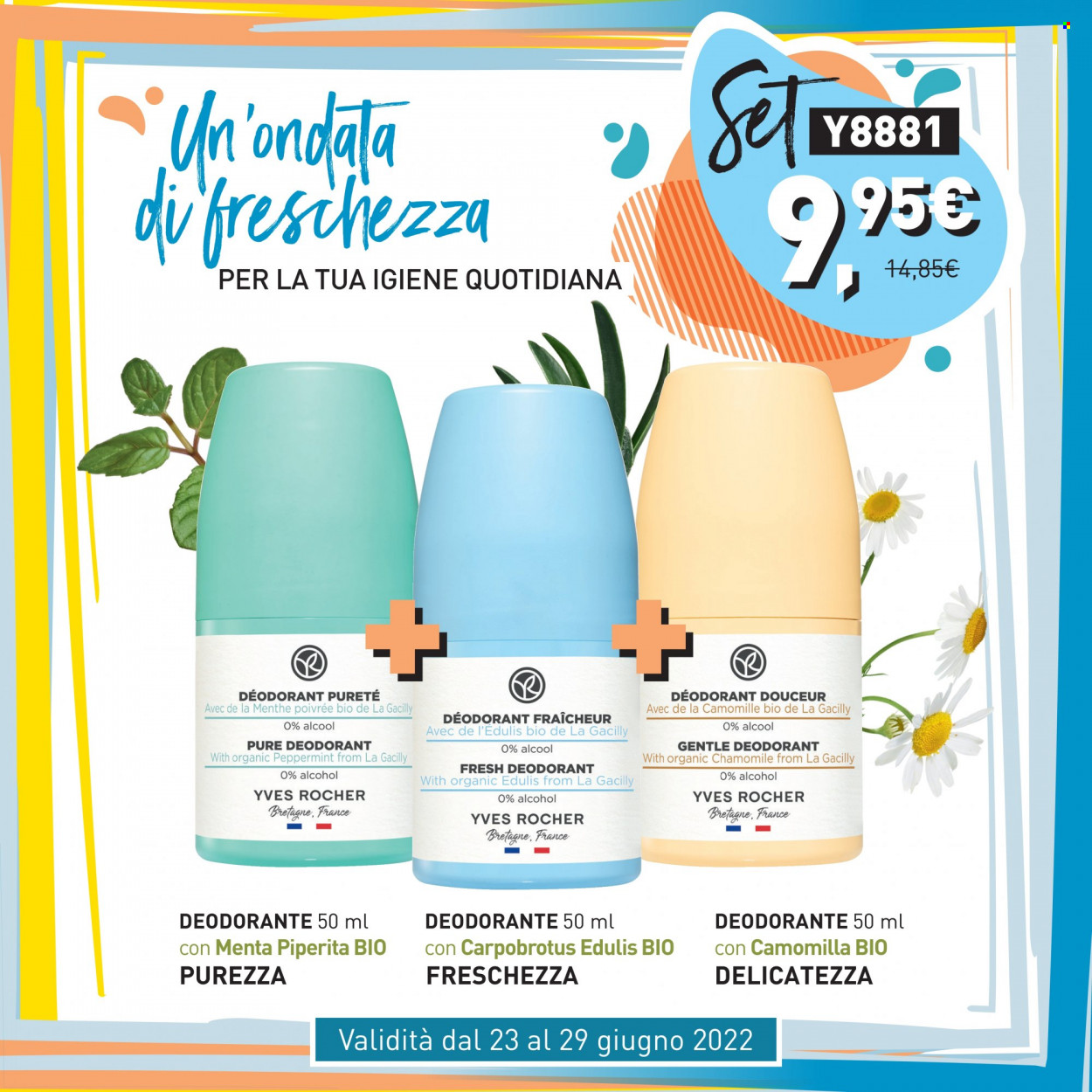 thumbnail - Volantino Yves Rocher - 23/6/2022 - 29/6/2022 - Prodotti in offerta - Yves Rocher, deodorante. Pagina 1.