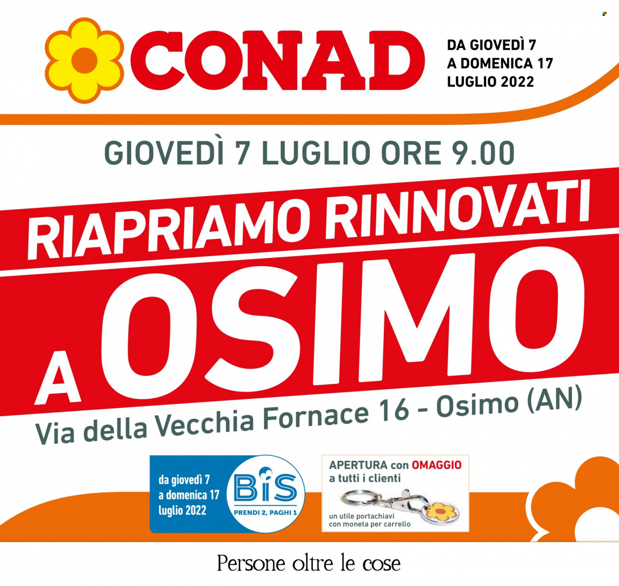 thumbnail - Volantino Conad - 7/7/2022 - 17/7/2022 - Prodotti in offerta - portachiavi. Pagina 1.