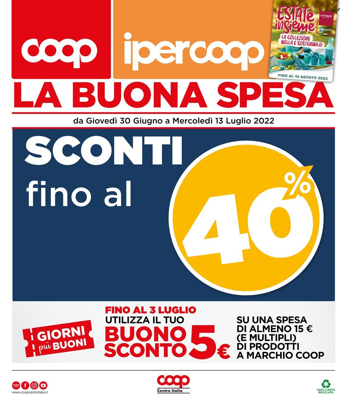 Volantino Coop - 30/6/2022 - 13/7/2022. Pagina 1