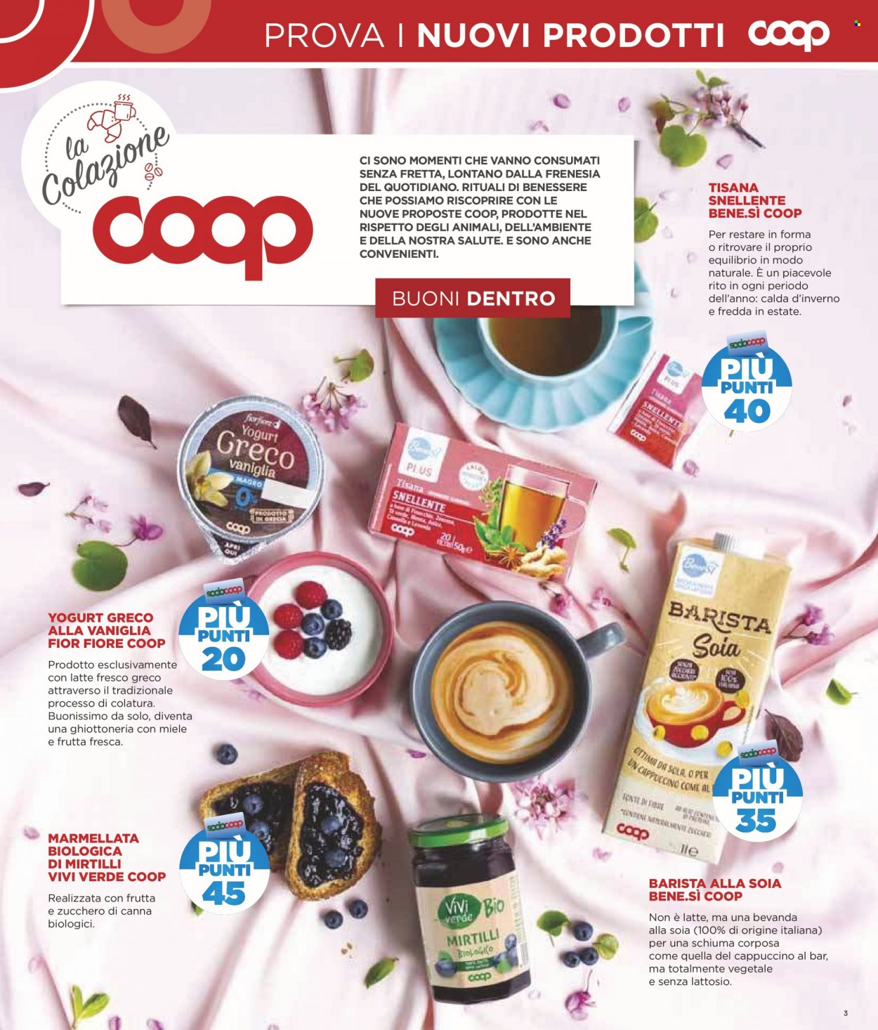 thumbnail - Volantino Coop - 23/6/2022 - 6/7/2022 - Prodotti in offerta - yogurt, yogurt greco, soia, marmellata, tisana. Pagina 3.