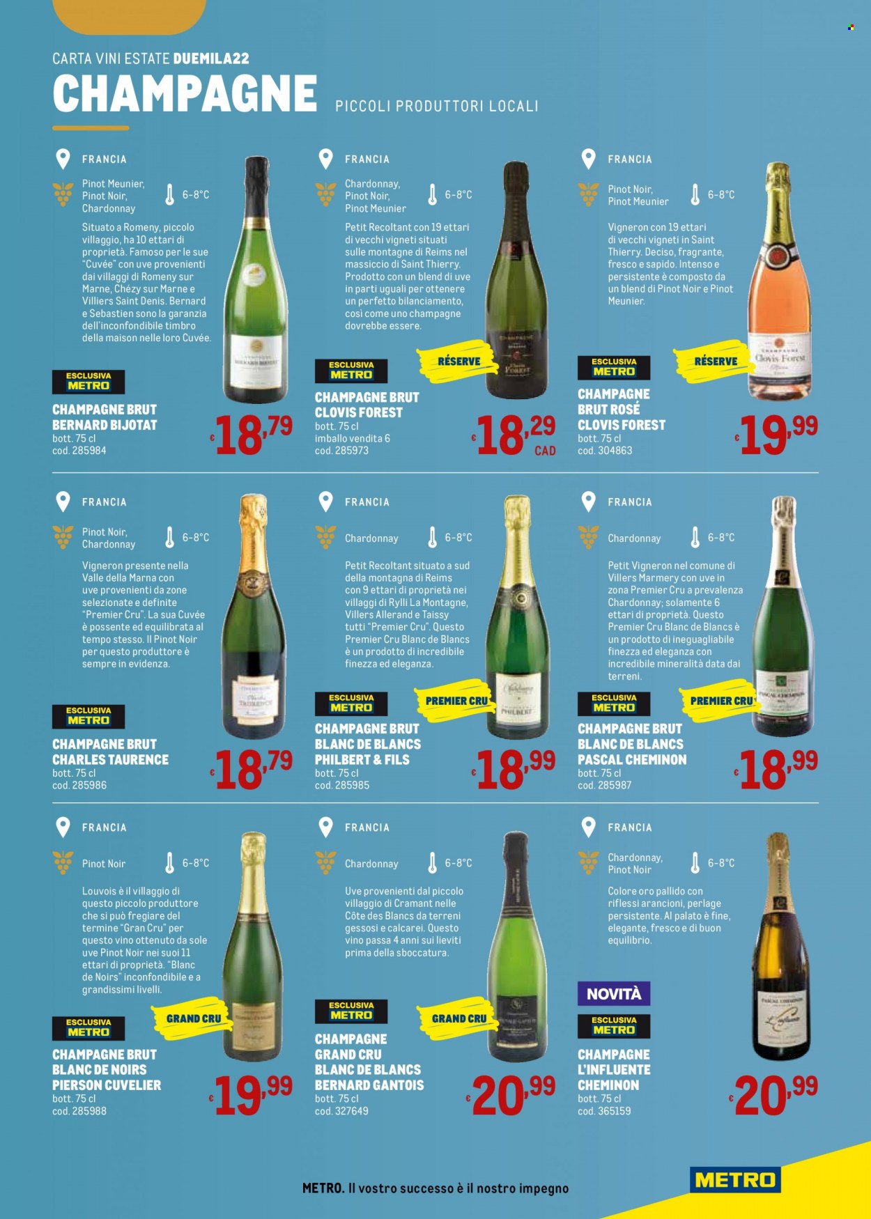thumbnail - Volantino Metro - 30/6/2022 - 27/7/2022 - Prodotti in offerta - vino bianco, Pinot Nero, Champagne, Chardonnay, vino. Pagina 3.