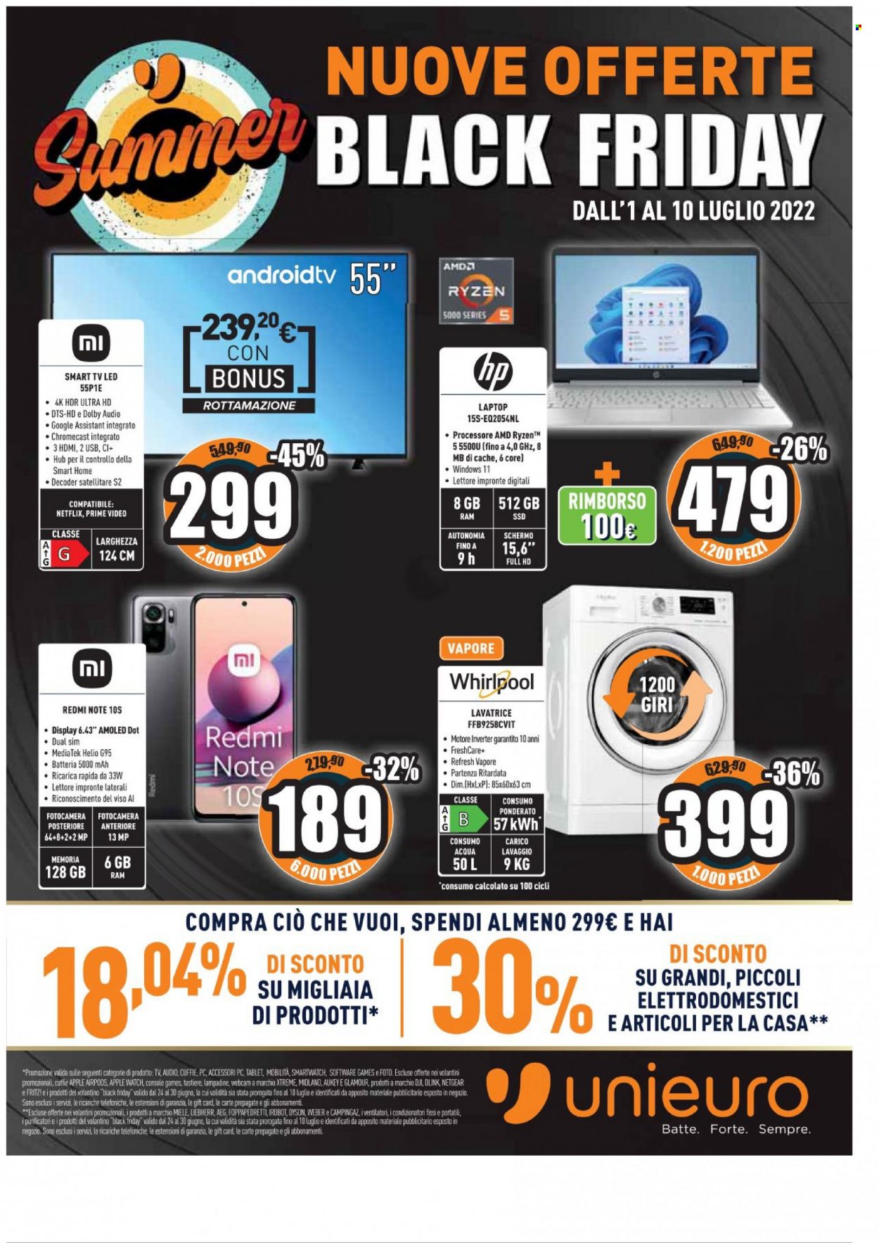 Volantino Unieuro - 1/7/2022 - 10/7/2022. Pagina 1