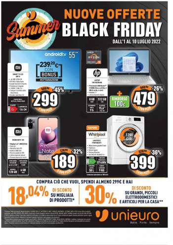 Volantino Unieuro - 1/7/2022 - 10/7/2022.