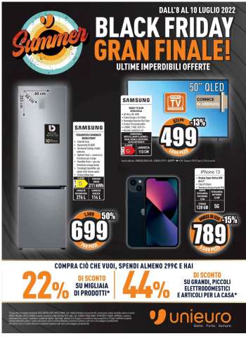Volantino Unieuro - 8/7/2022 - 10/7/2022.