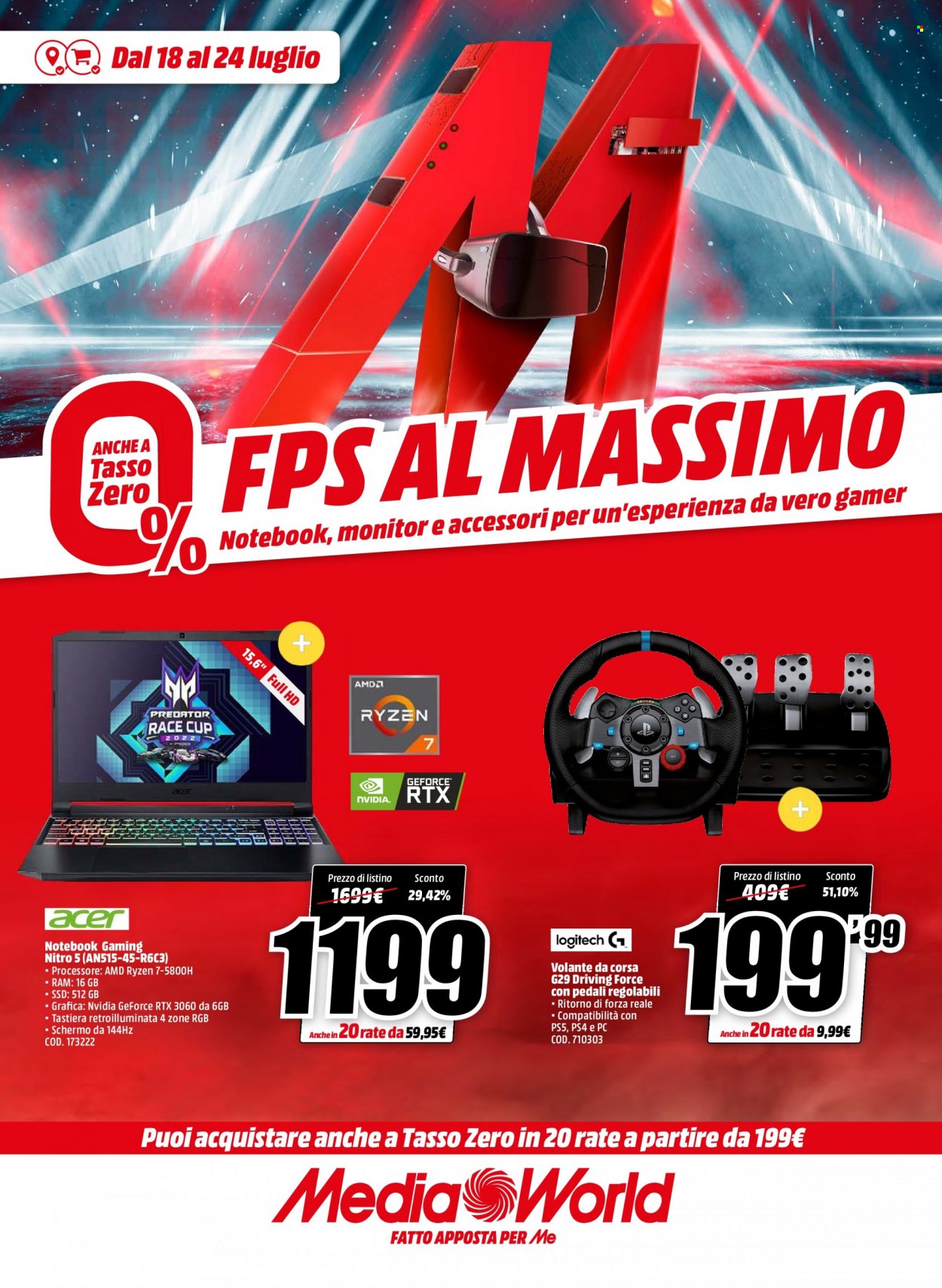 Volantino MediaWorld - 18/7/2022 - 24/7/2022. Pagina 1